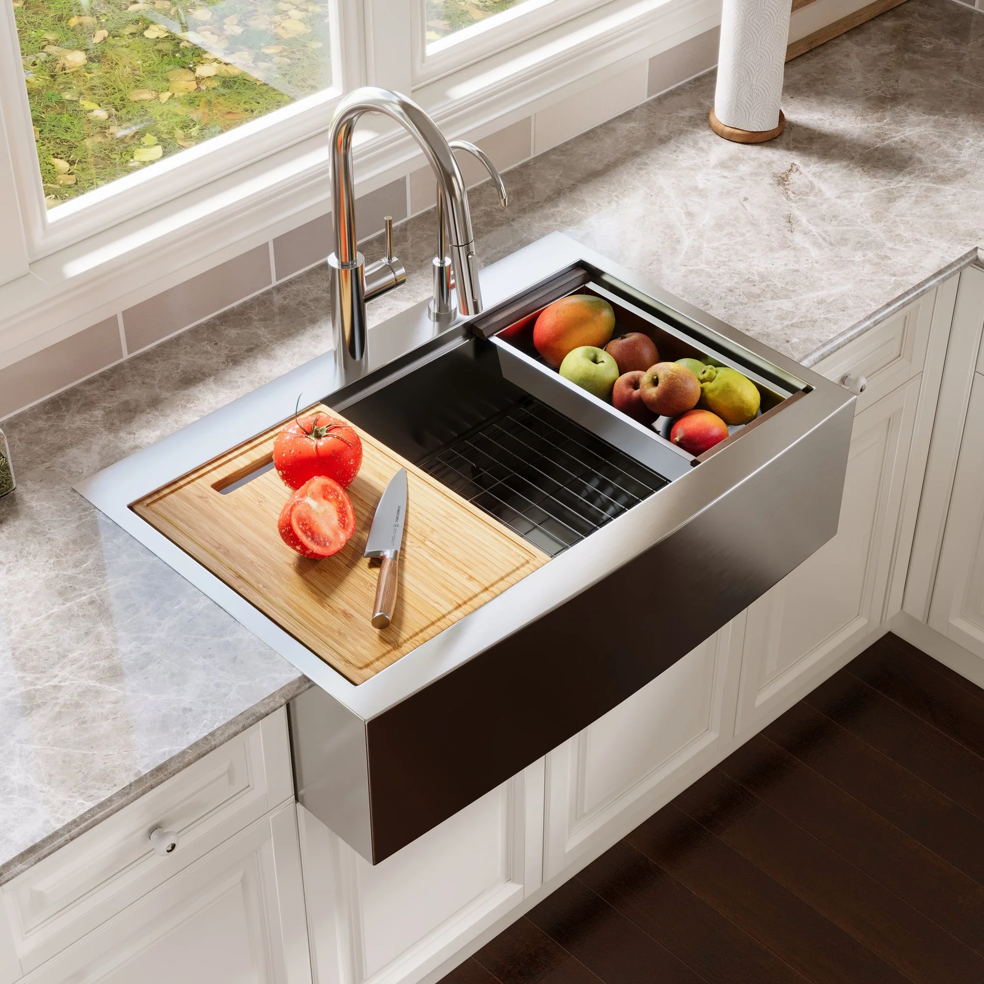 DeerValley DV-1K0189 Stainless Steel Kitchen Sinks Single Bowl Drop-In Workstation - Image 18