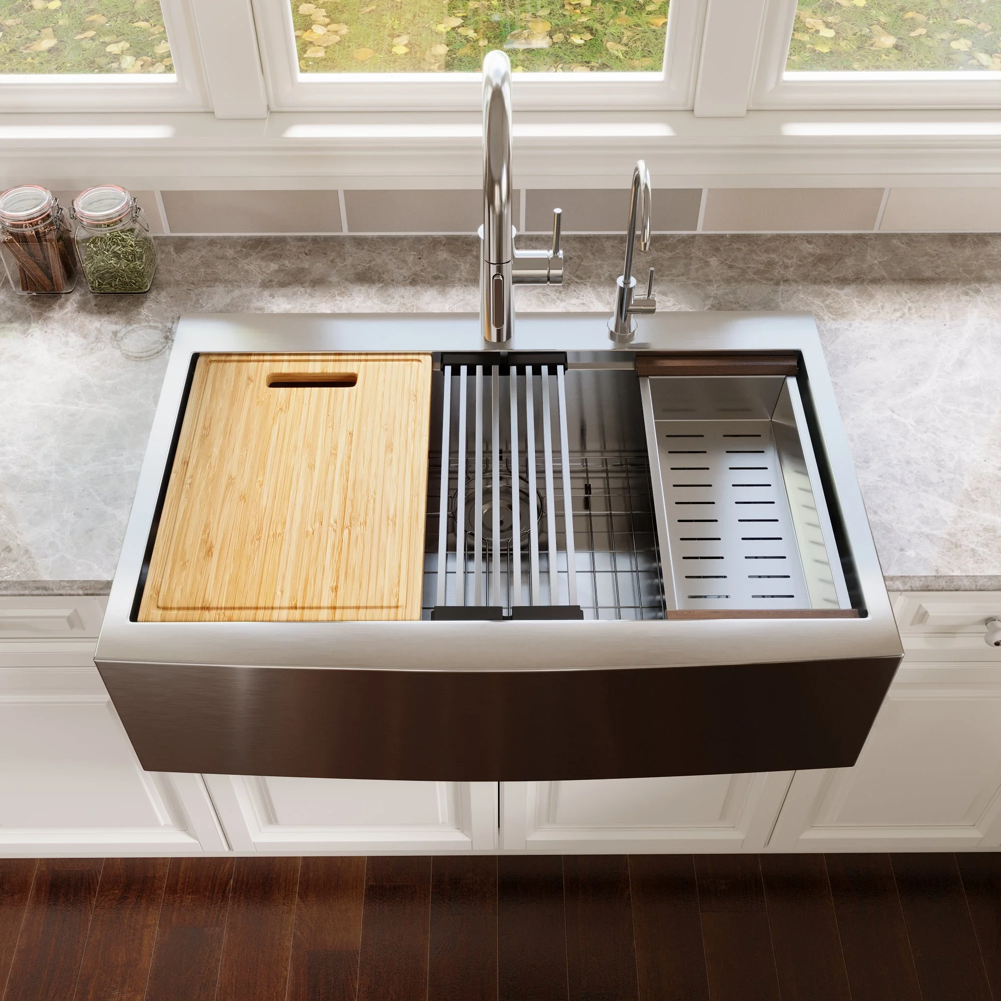 DeerValley DV-1K0189 Stainless Steel Kitchen Sinks Single Bowl Drop-In Workstation - Image 20