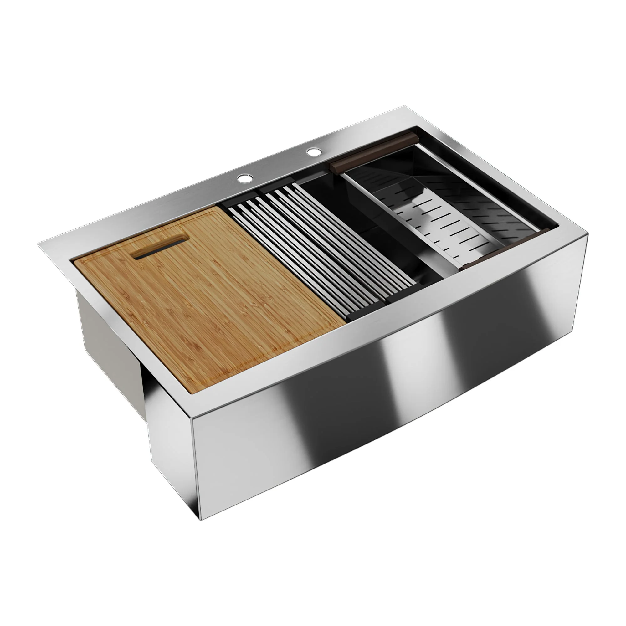 DeerValley DV-1K0189 Stainless Steel Kitchen Sinks Single Bowl Drop-In Workstation - Image 22