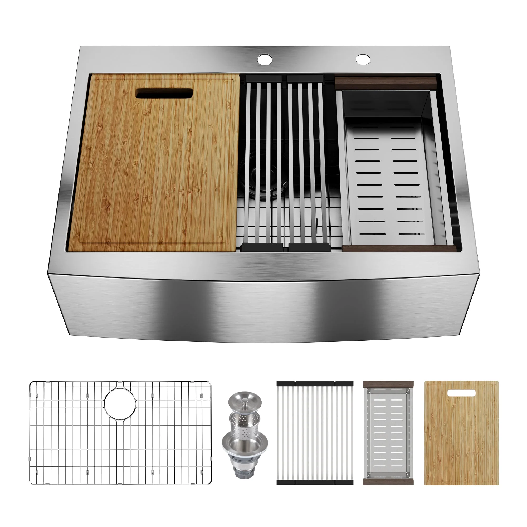 DeerValley DV-1K0189 Stainless Steel Kitchen Sinks Single Bowl Drop-In Workstation - Image 3