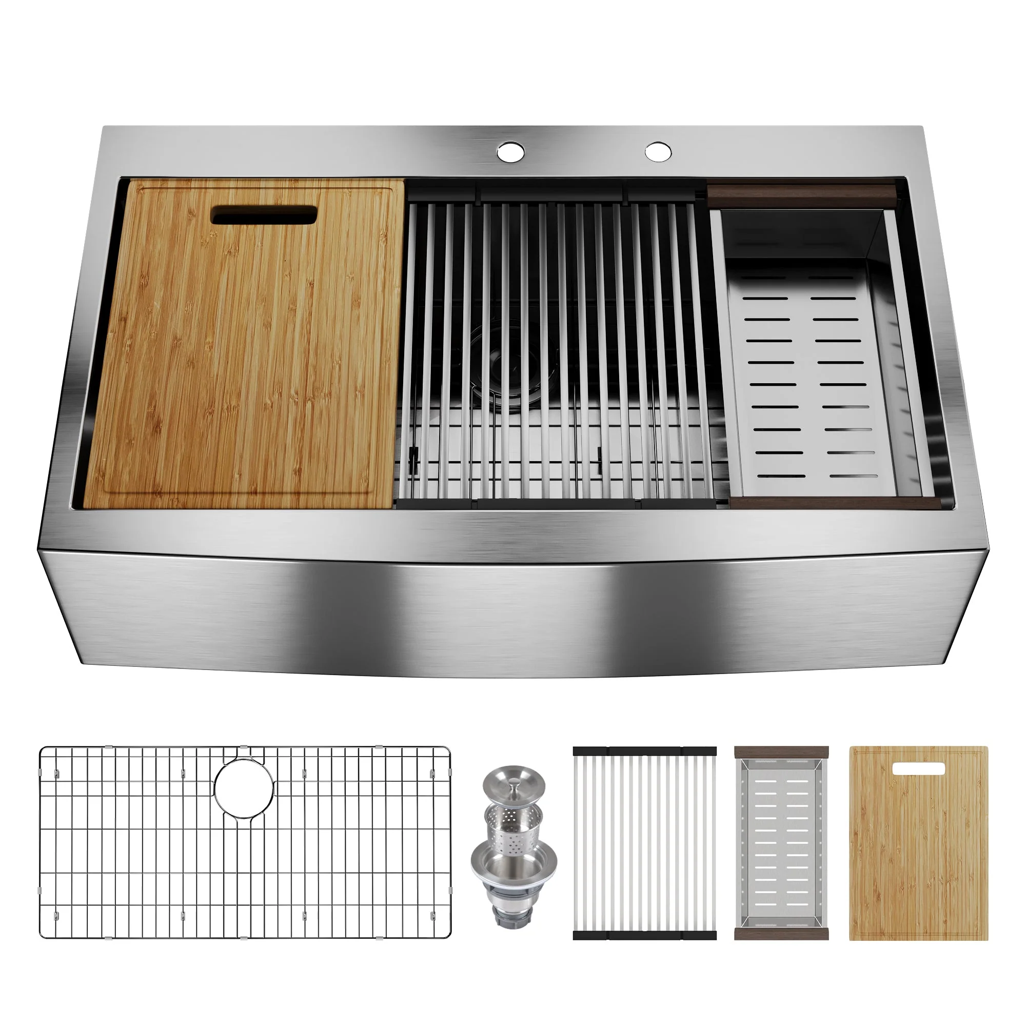 DeerValley DV-1K0189 Stainless Steel Kitchen Sinks Single Bowl Drop-In Workstation - Image 30