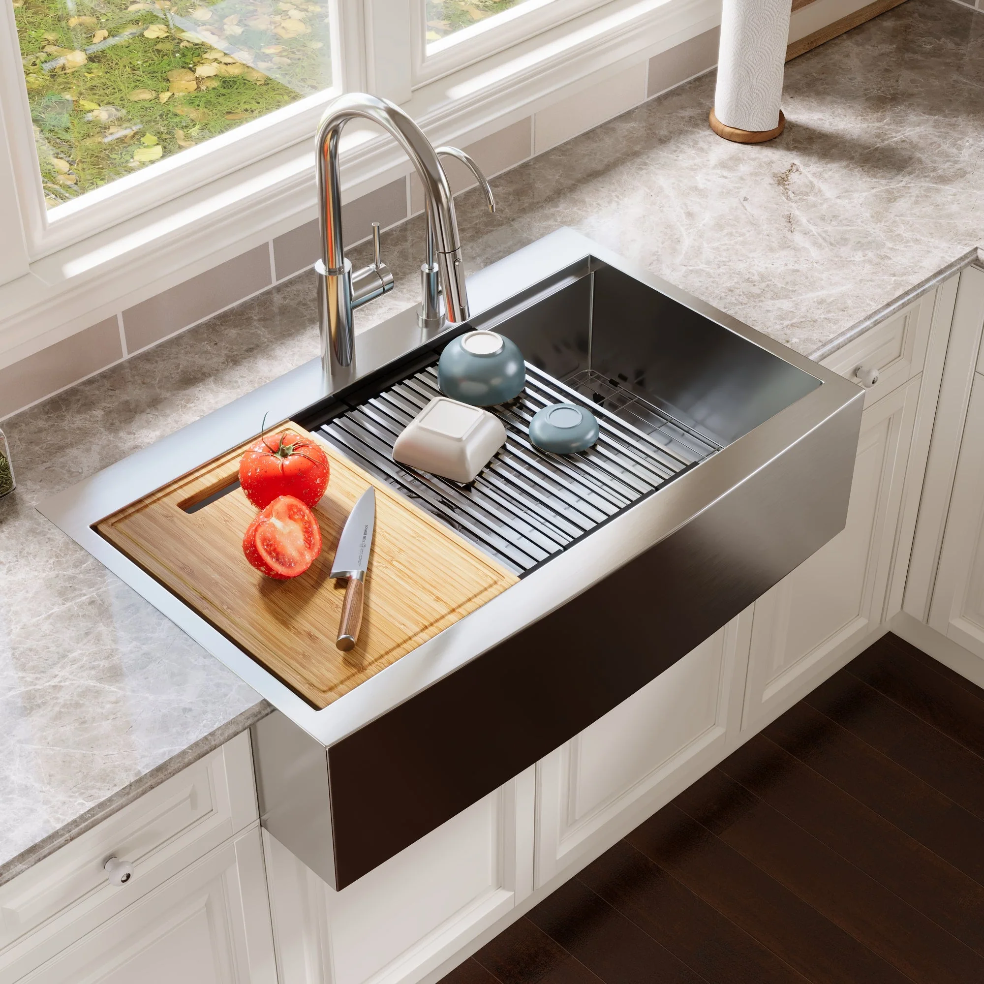 DeerValley DV-1K0189 Stainless Steel Kitchen Sinks Single Bowl Drop-In Workstation - Image 31