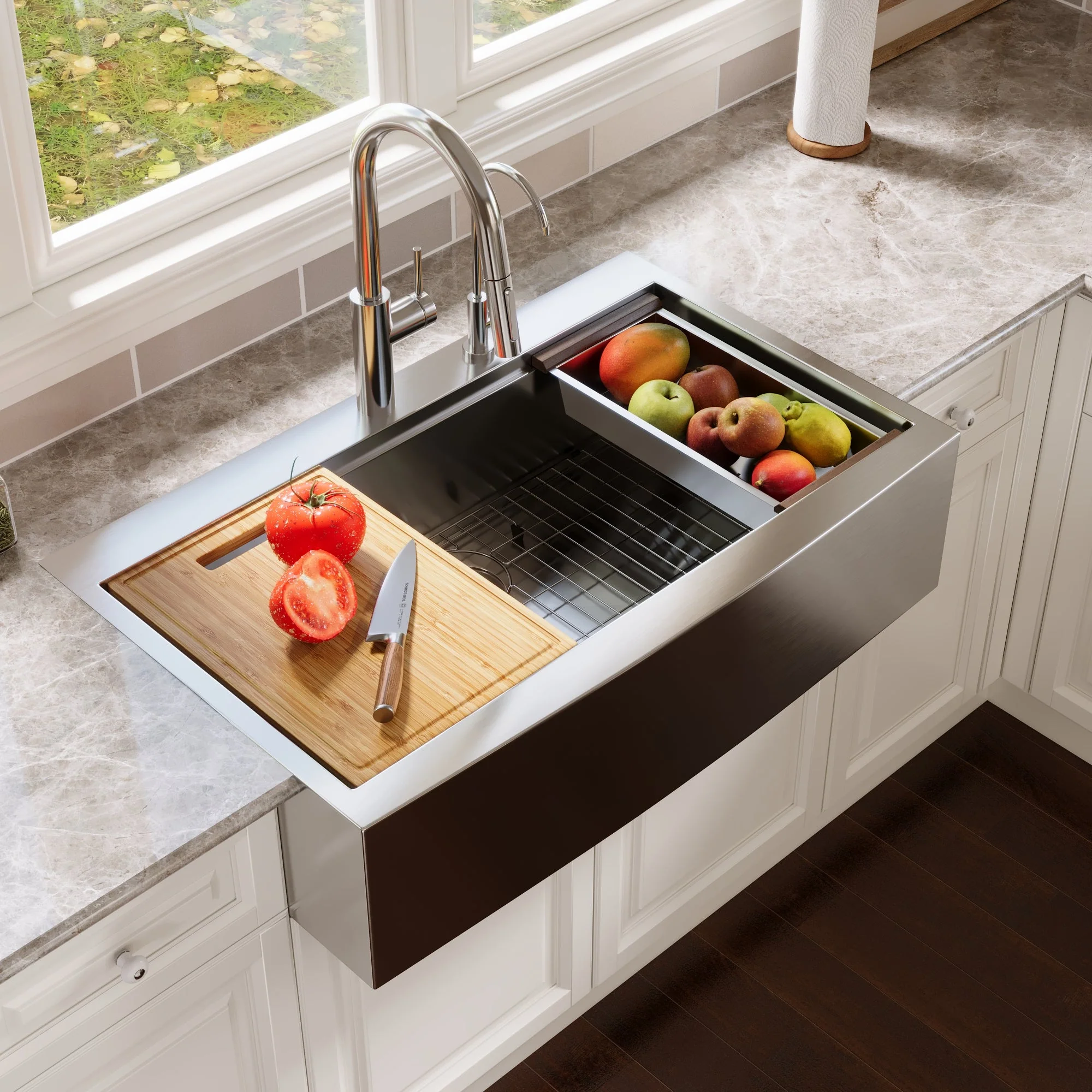 DeerValley DV-1K0189 Stainless Steel Kitchen Sinks Single Bowl Drop-In Workstation - Image 32