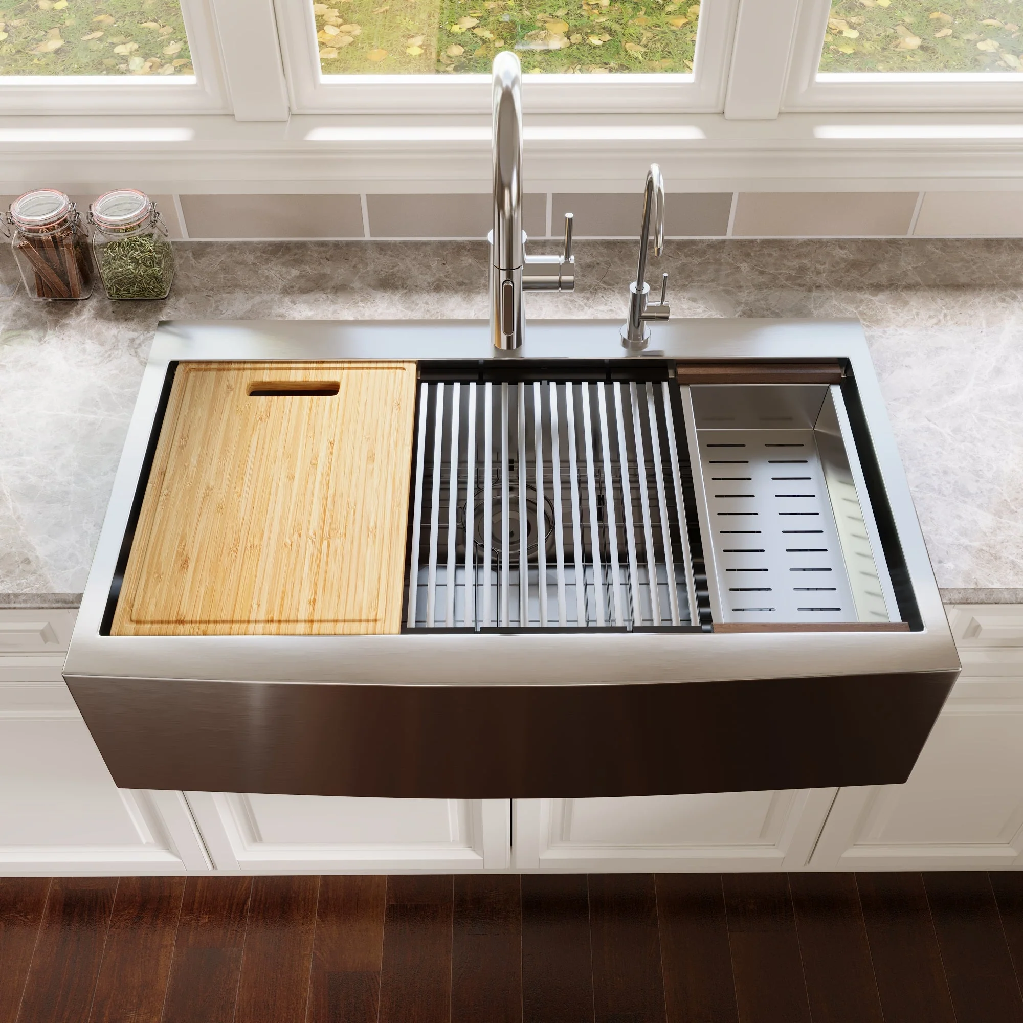 DeerValley DV-1K0189 Stainless Steel Kitchen Sinks Single Bowl Drop-In Workstation - Image 34