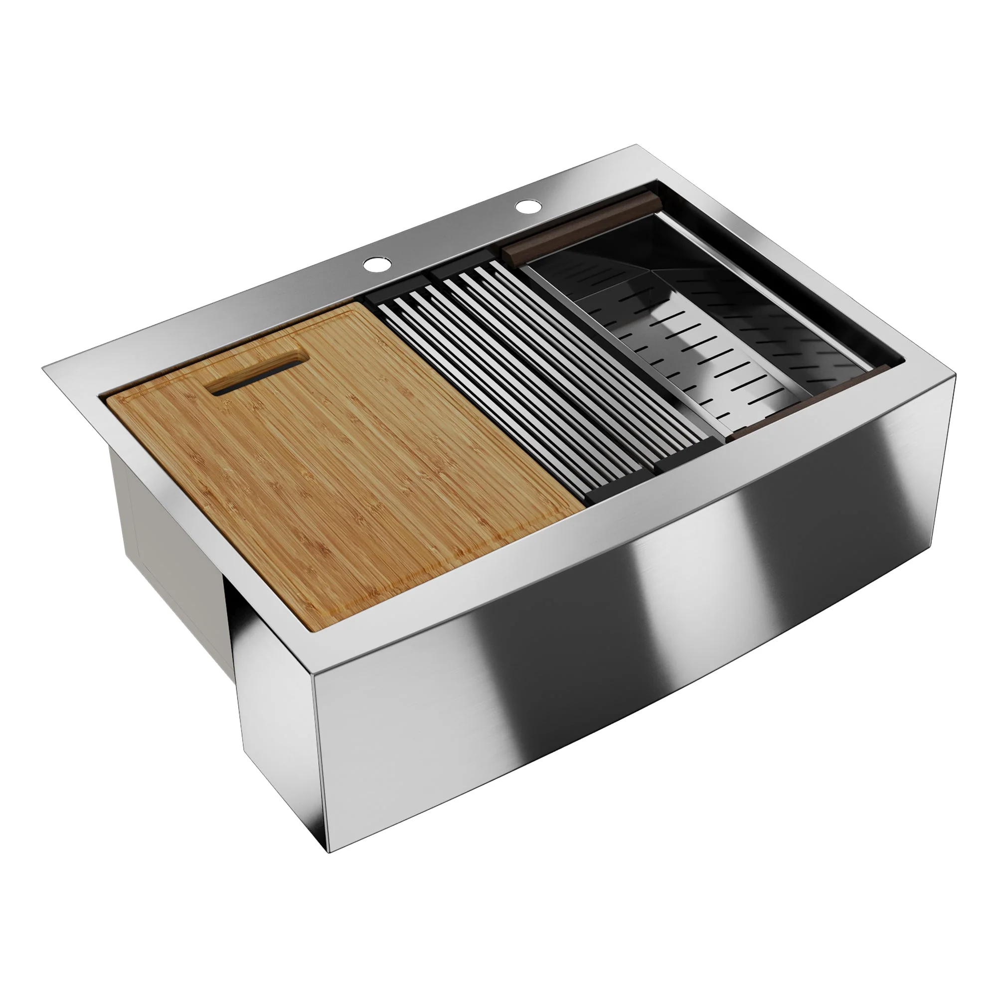 DeerValley DV-1K0189 Stainless Steel Kitchen Sinks Single Bowl Drop-In Workstation - Image 9