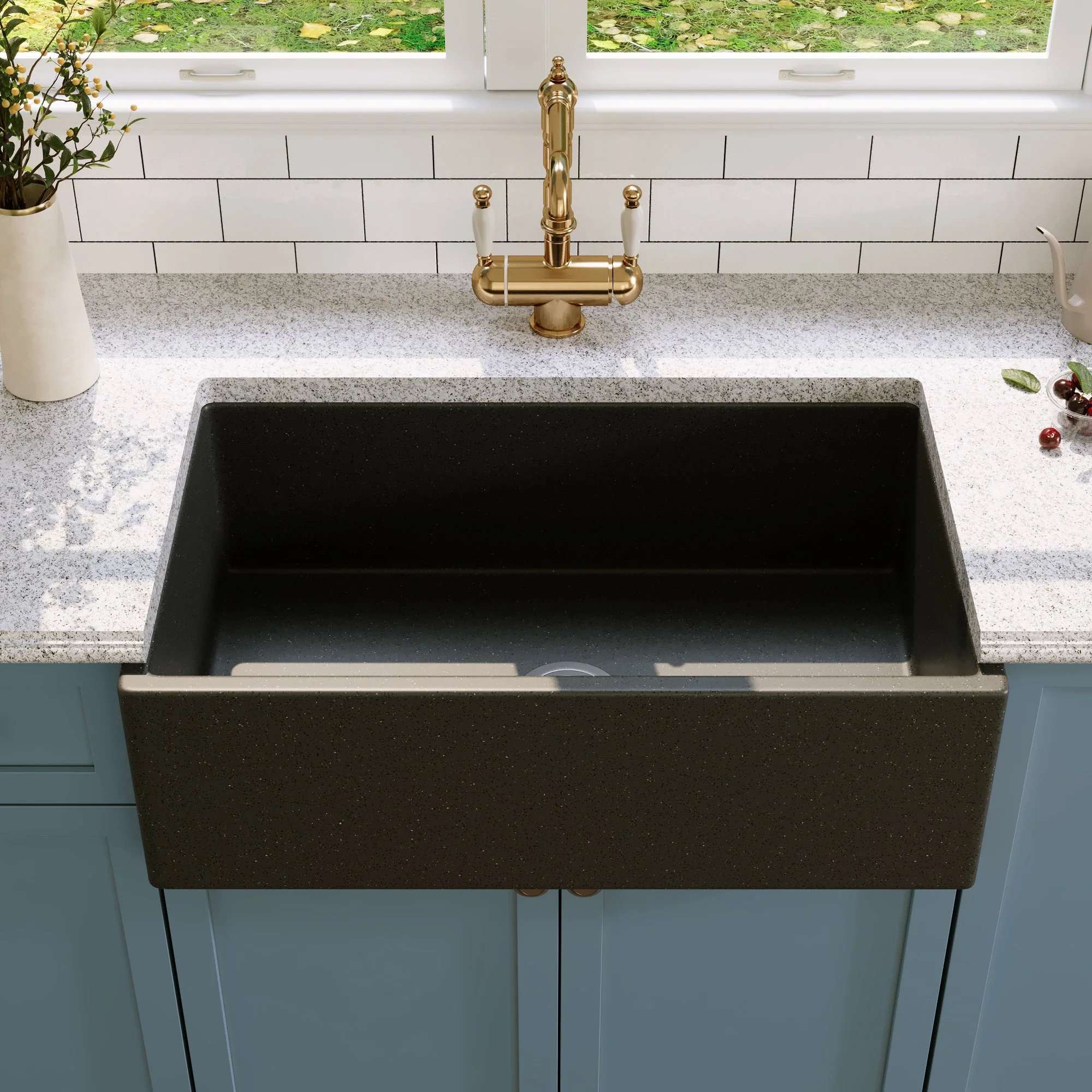 30" L x 18" W Rectangular Farmhouse Kitchen Sink, Natural Material With Multiple Colors - Image 10