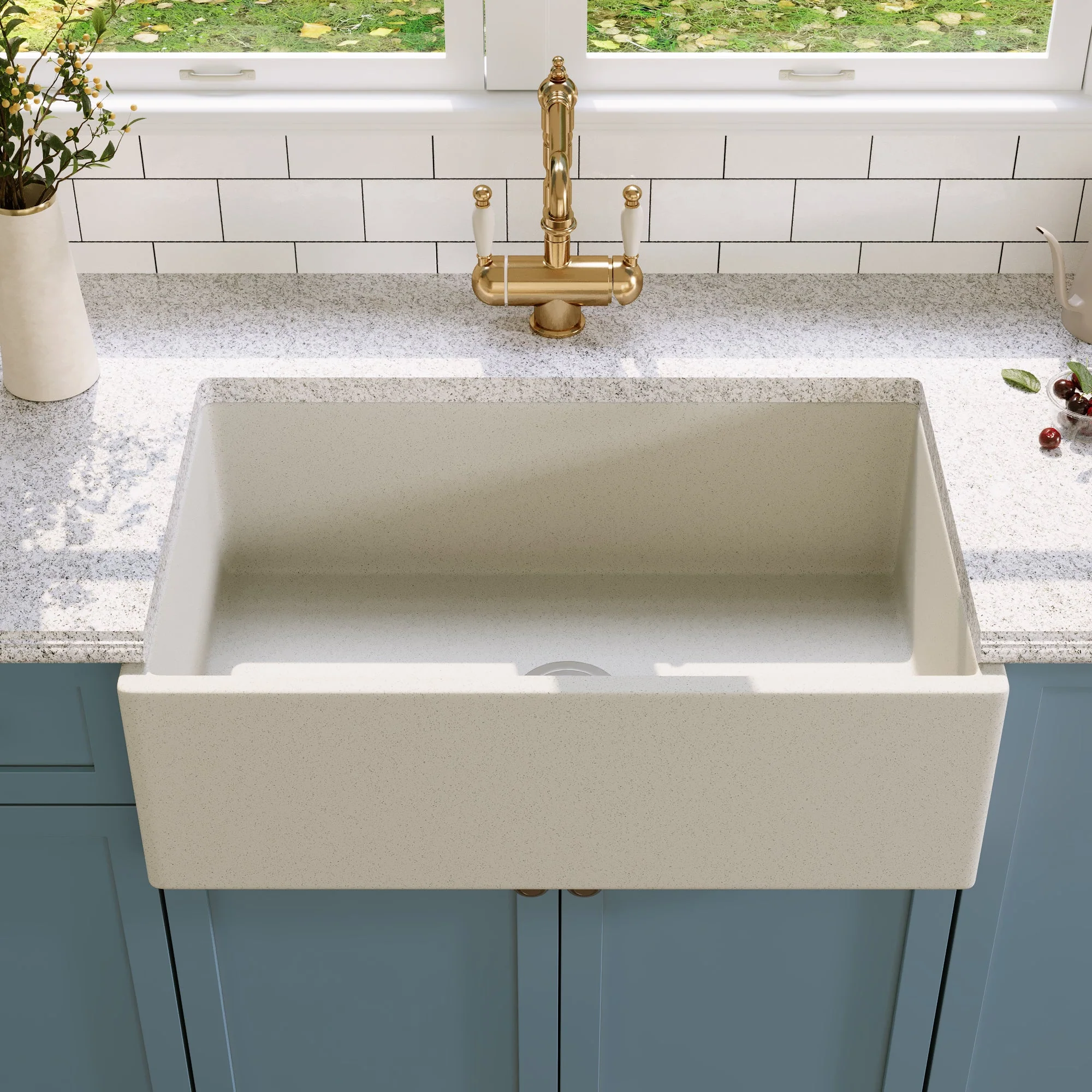 30" L x 18" W Rectangular Farmhouse Kitchen Sink, Natural Material With Multiple Colors - Image 17