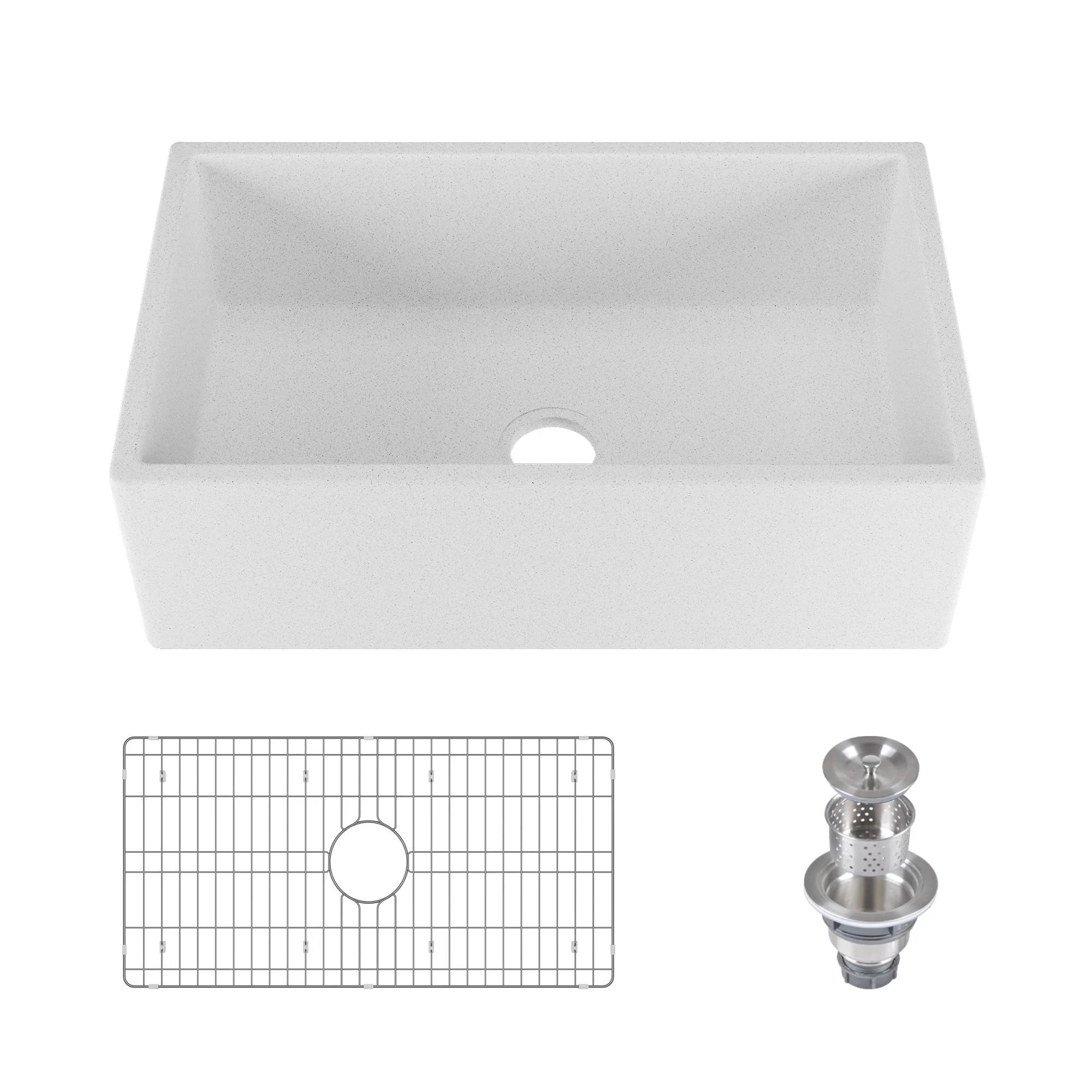 30" L x 18" W Rectangular Farmhouse Kitchen Sink, Natural Material With Multiple Colors - Image 2