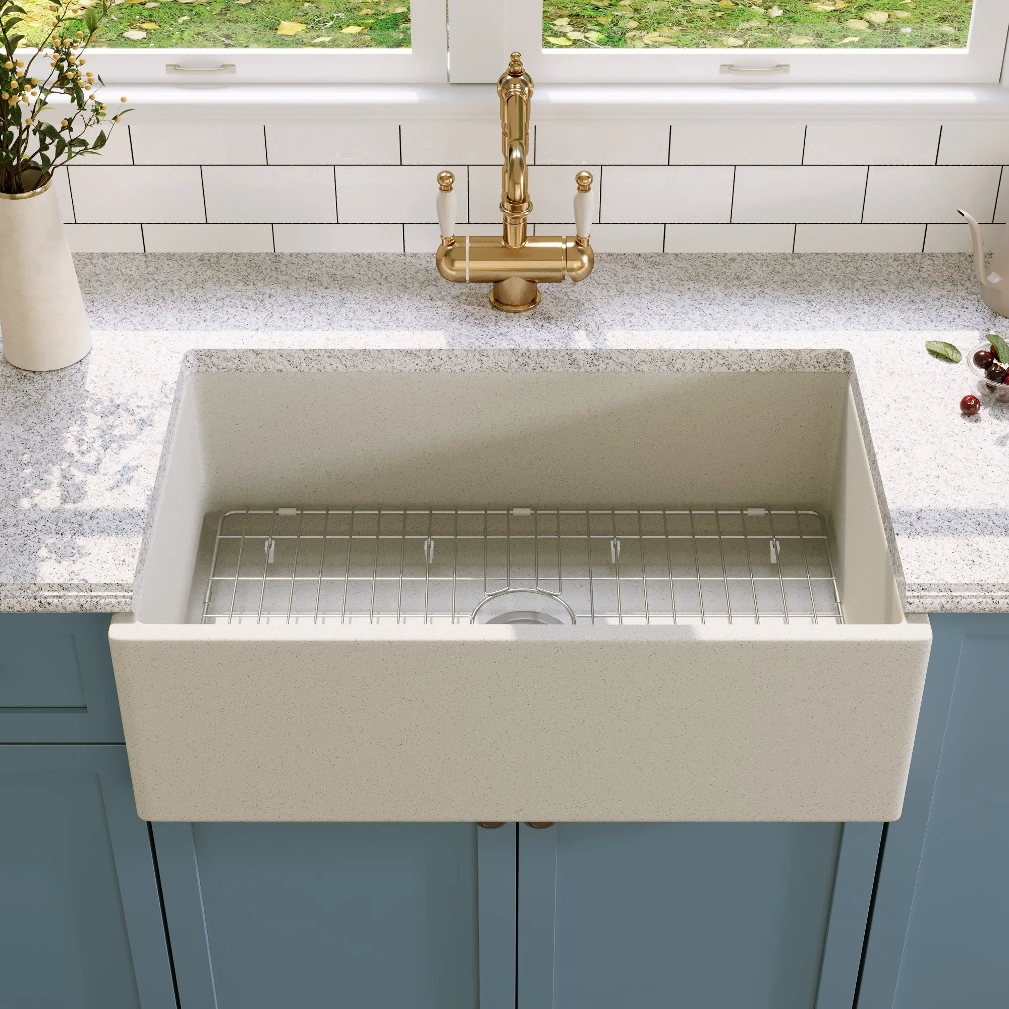 30" L x 18" W Rectangular Farmhouse Kitchen Sink, Natural Material With Multiple Colors - Image 21