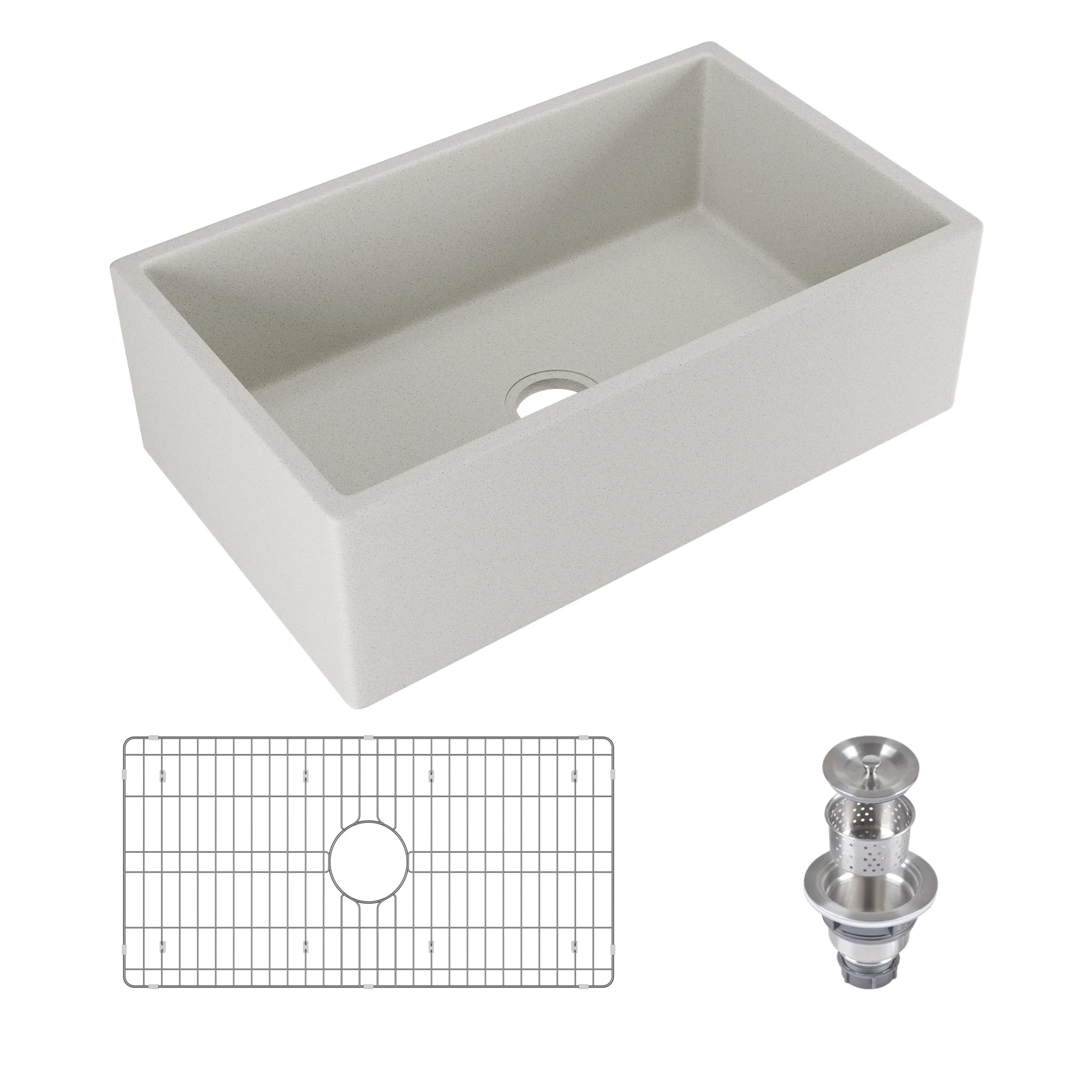 30" L x 18" W Rectangular Farmhouse Kitchen Sink, Natural Material With Multiple Colors - Image 23