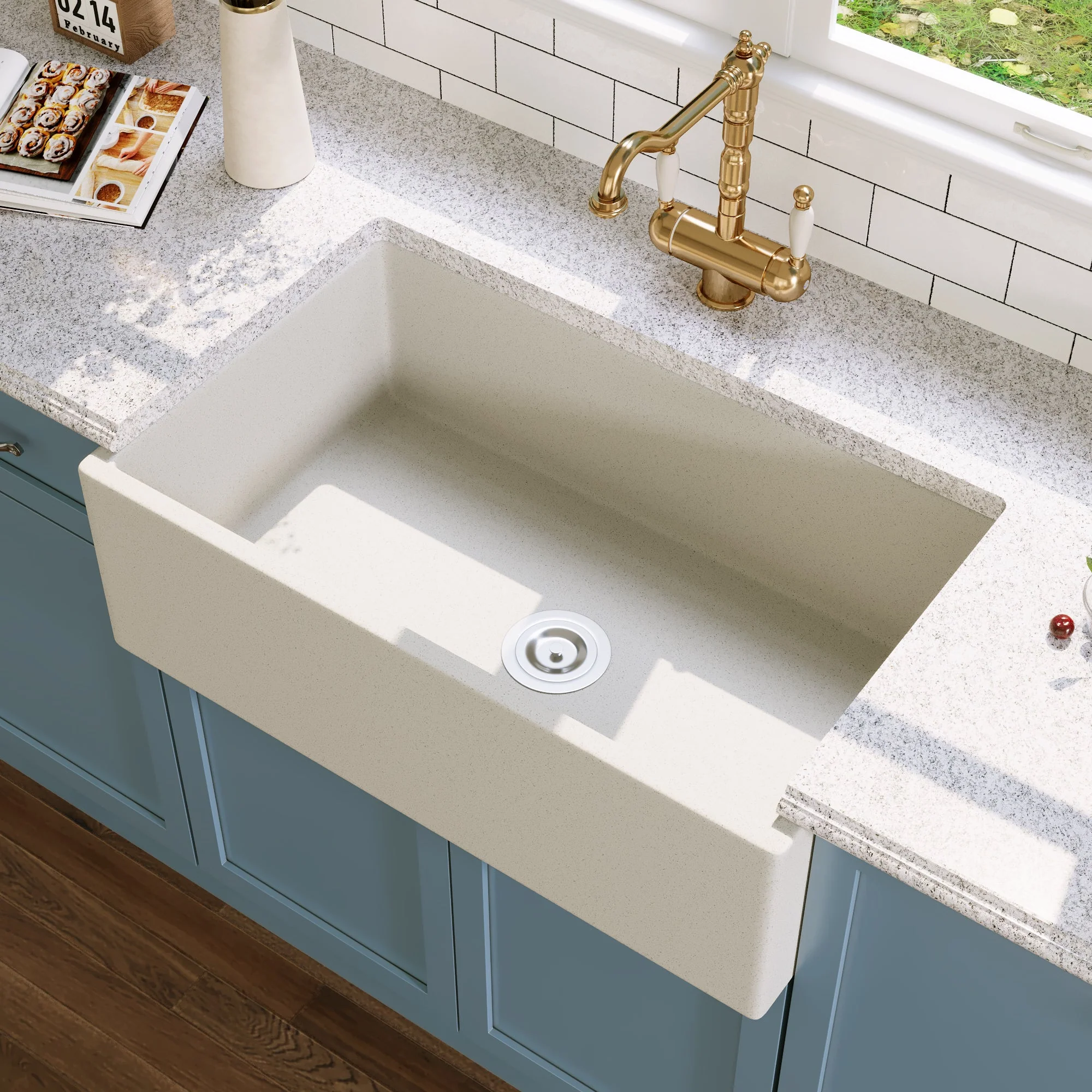 30" L x 18" W Rectangular Farmhouse Kitchen Sink, Natural Material With Multiple Colors - Image 24