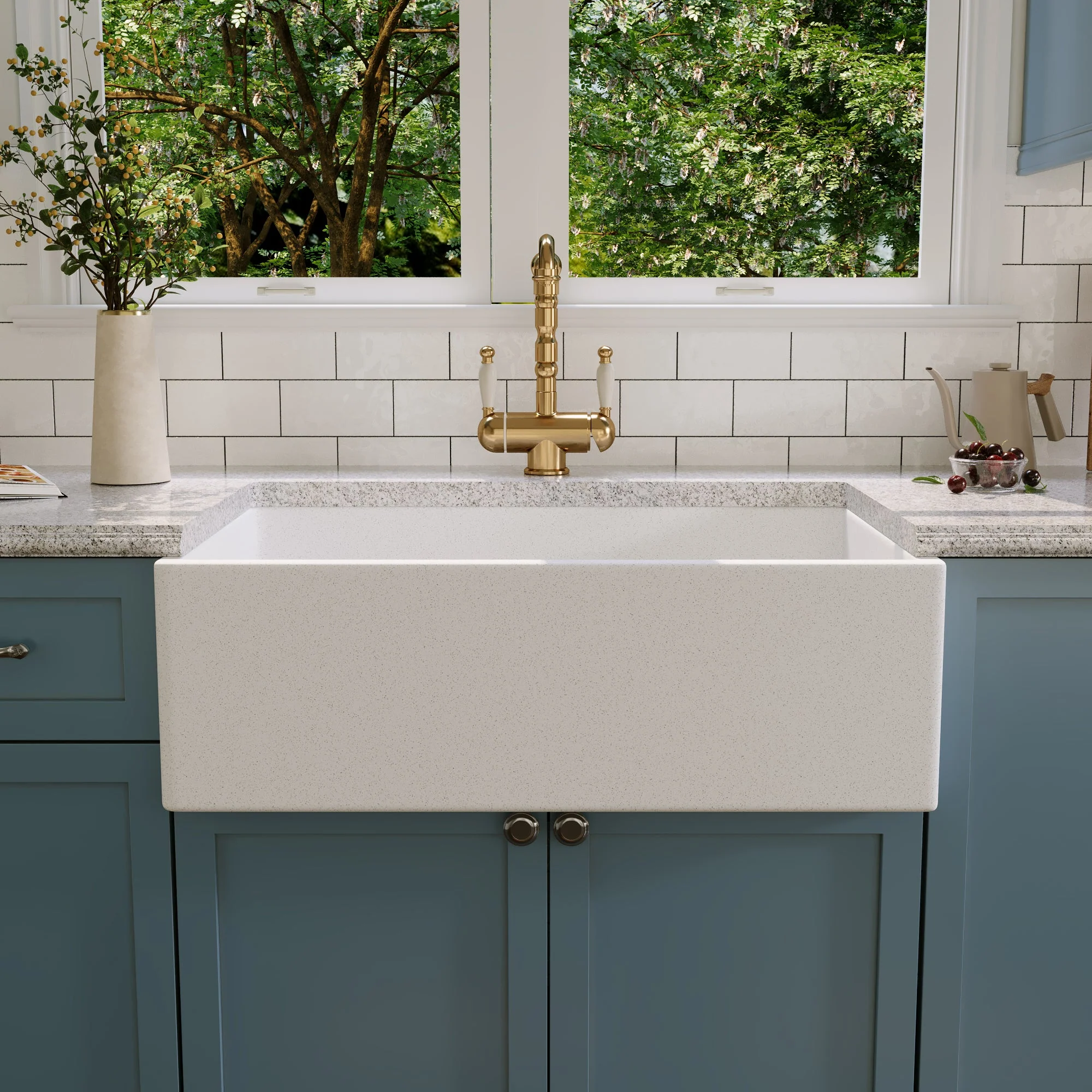 30" L x 18" W Rectangular Farmhouse Kitchen Sink, Natural Material With Multiple Colors - Image 3