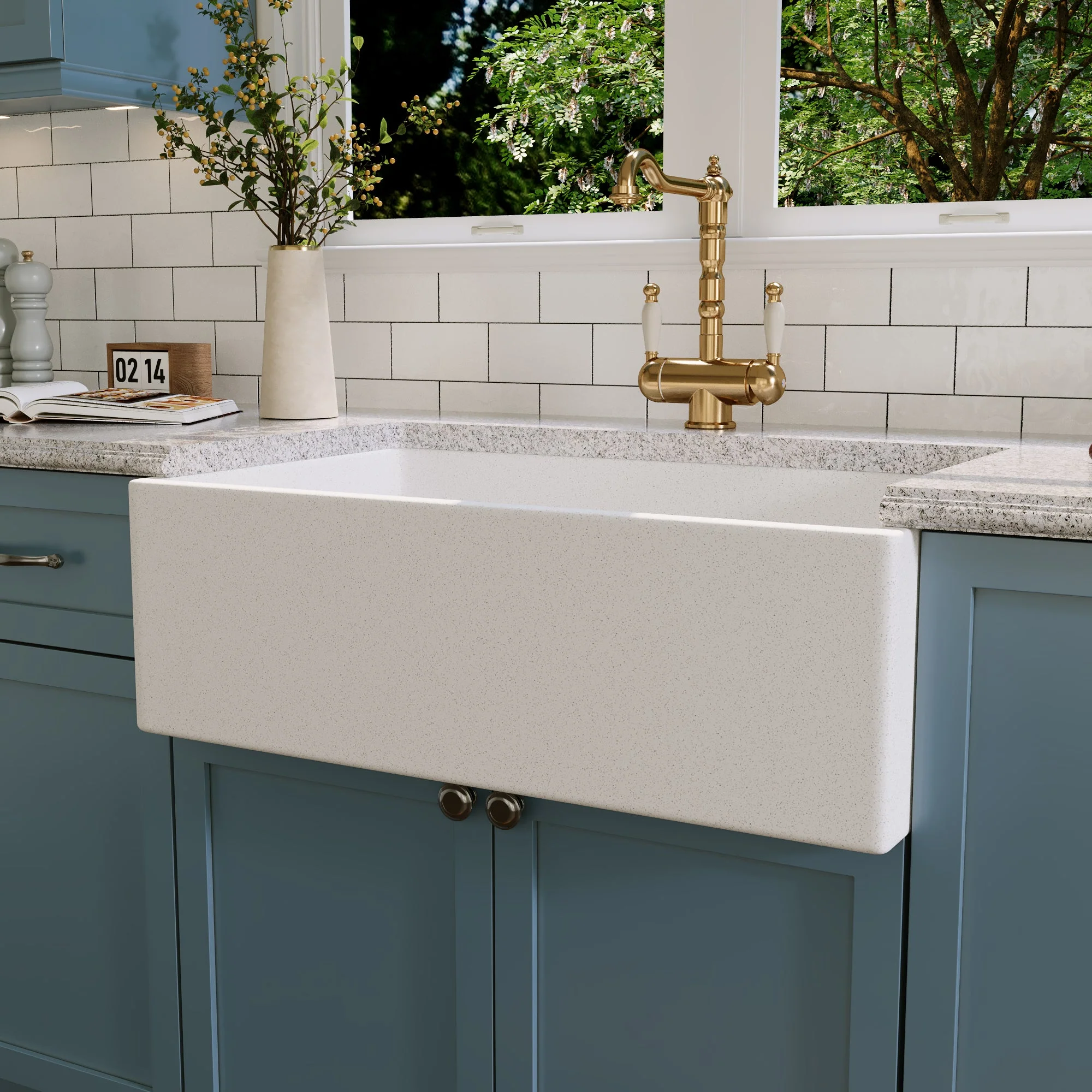 30" L x 18" W Rectangular Farmhouse Kitchen Sink, Natural Material With Multiple Colors - Image 4