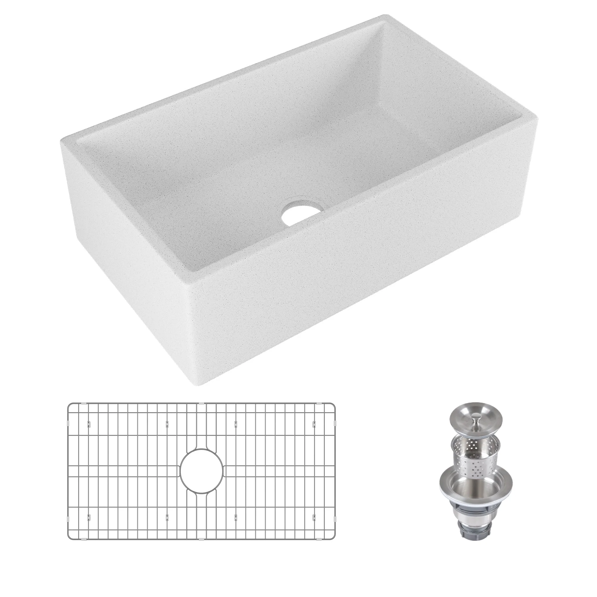 30" L x 18" W Rectangular Farmhouse Kitchen Sink, Natural Material With Multiple Colors - Image 6