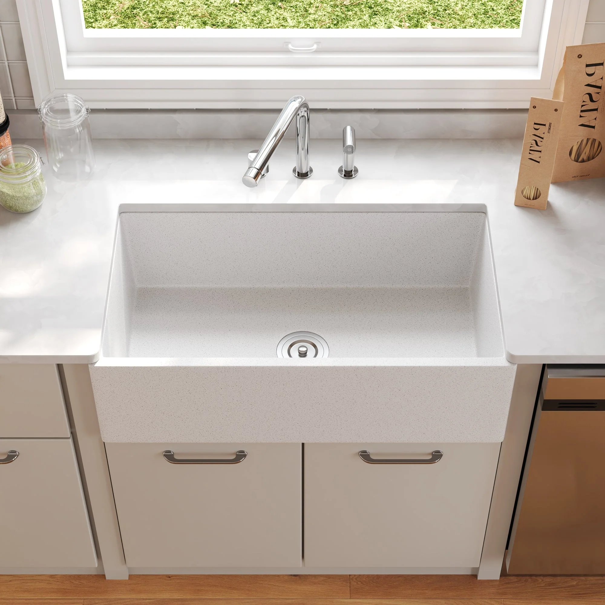 33" L x 18" W Rectangular Farmhouse Kitchen Sink, Natural Material With Multiple Colors - Image 10