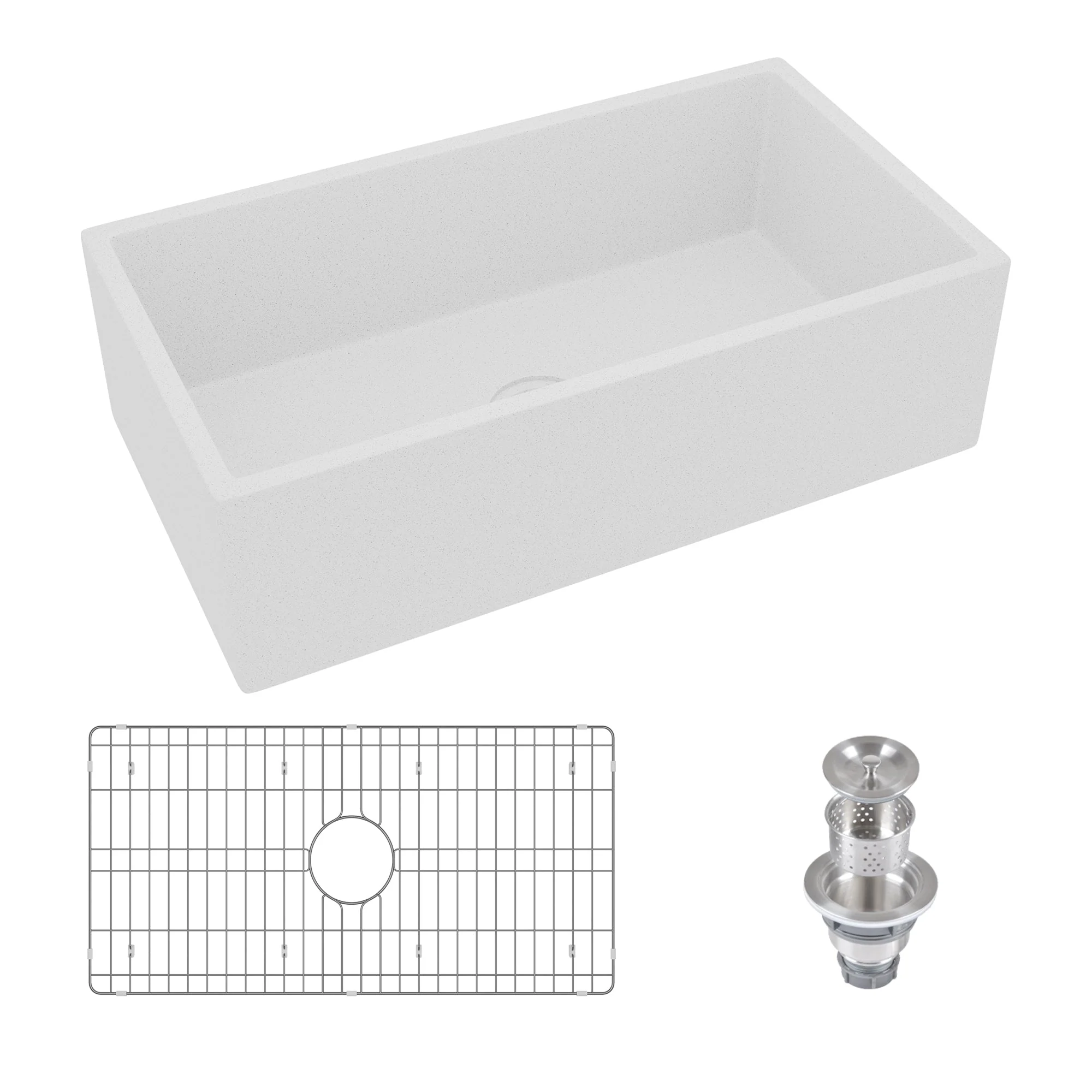 33" L x 18" W Rectangular Farmhouse Kitchen Sink, Natural Material With Multiple Colors - Image 13