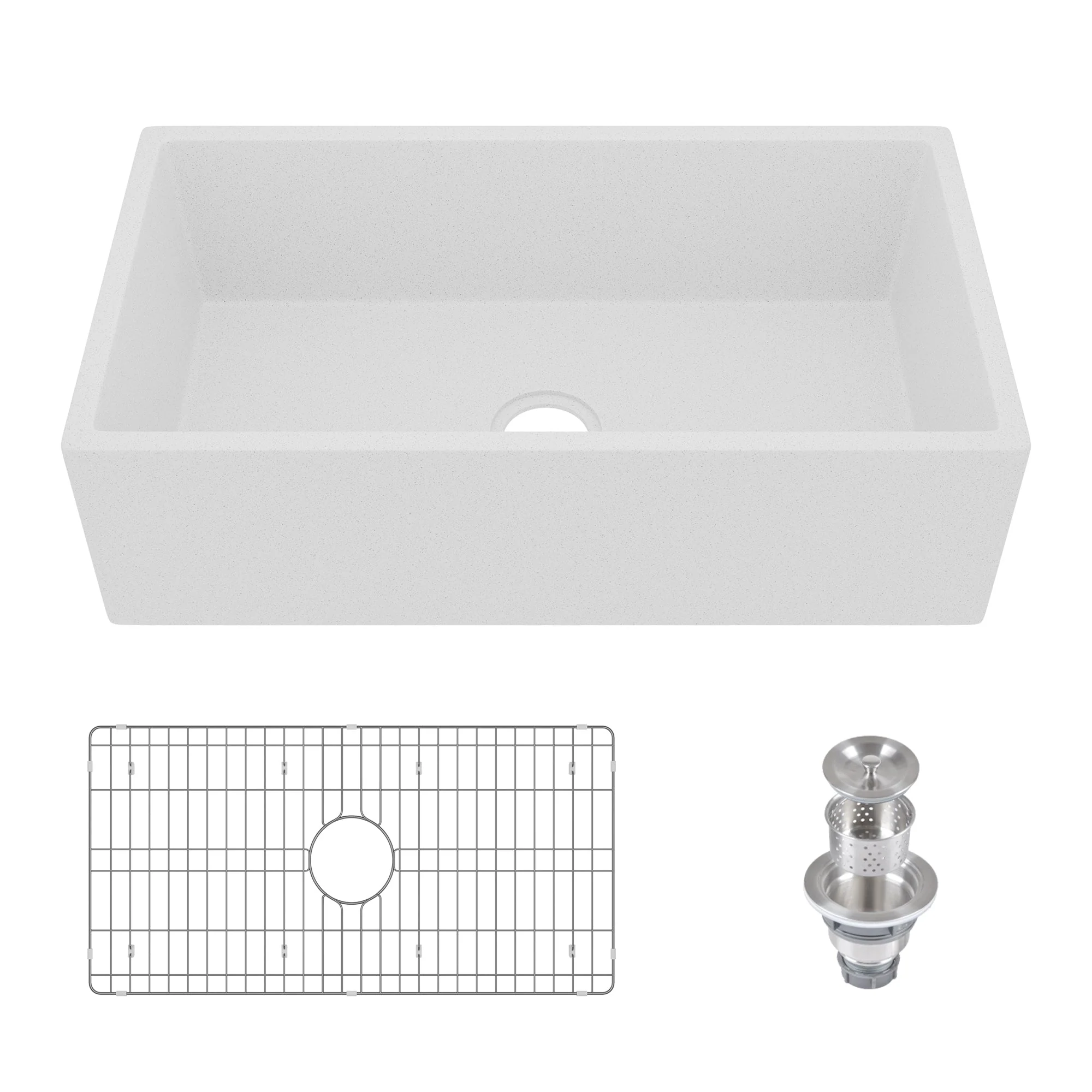 33" L x 18" W Rectangular Farmhouse Kitchen Sink, Natural Material With Multiple Colors - Image 14