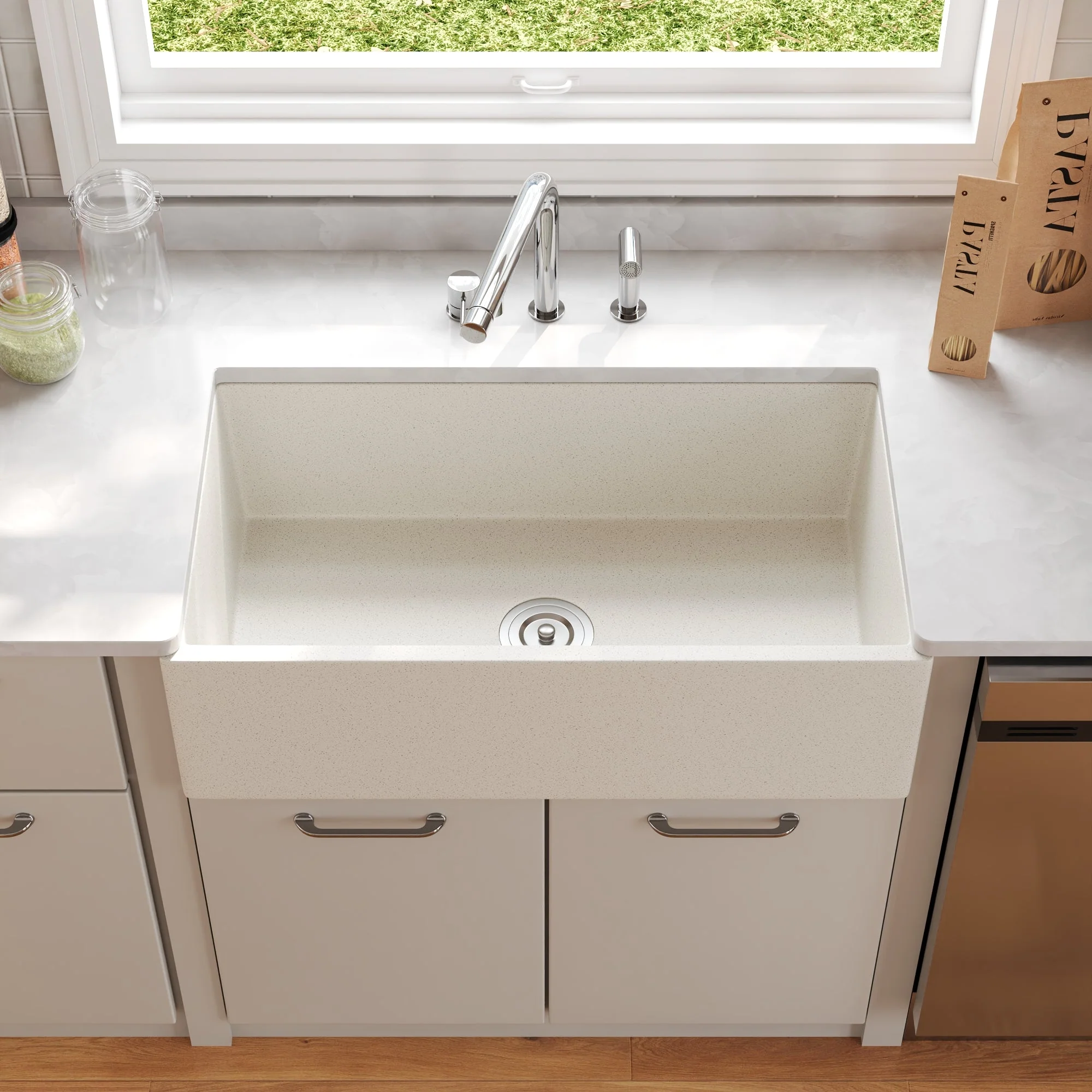 33" L x 18" W Rectangular Farmhouse Kitchen Sink, Natural Material With Multiple Colors - Image 19