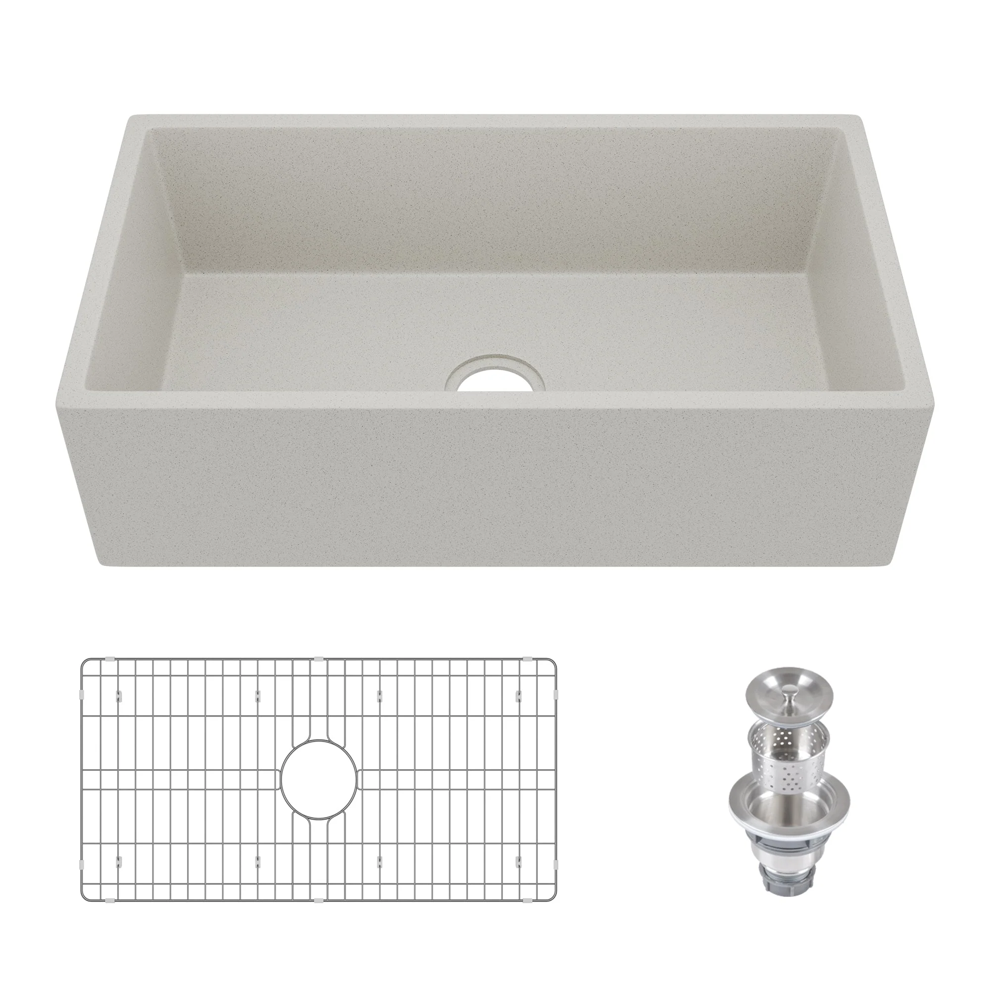 33" L x 18" W Rectangular Farmhouse Kitchen Sink, Natural Material With Multiple Colors - Image 24