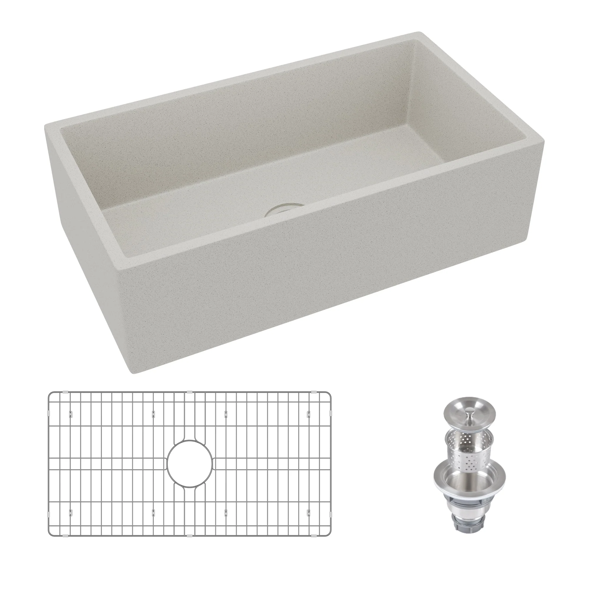 33" L x 18" W Rectangular Farmhouse Kitchen Sink, Natural Material With Multiple Colors - Image 25