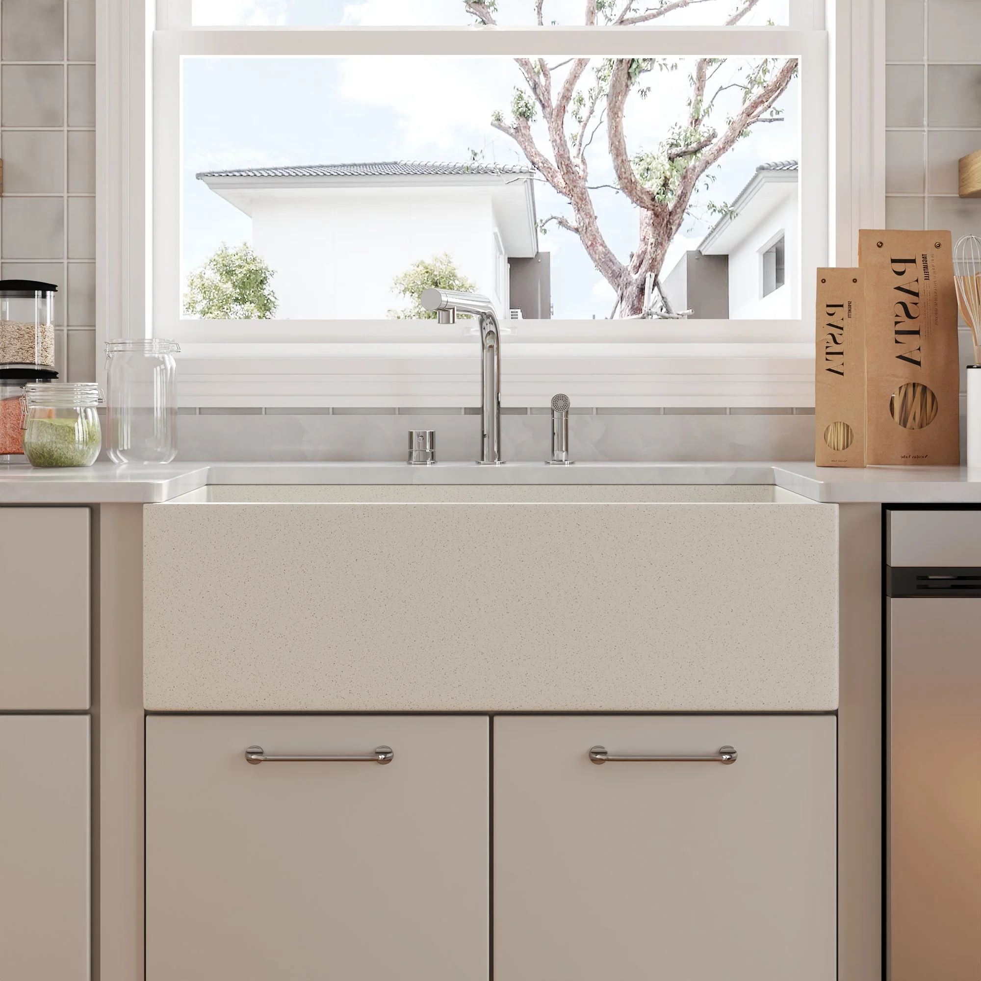 33" L x 18" W Rectangular Farmhouse Kitchen Sink, Natural Material With Multiple Colors - Image 27