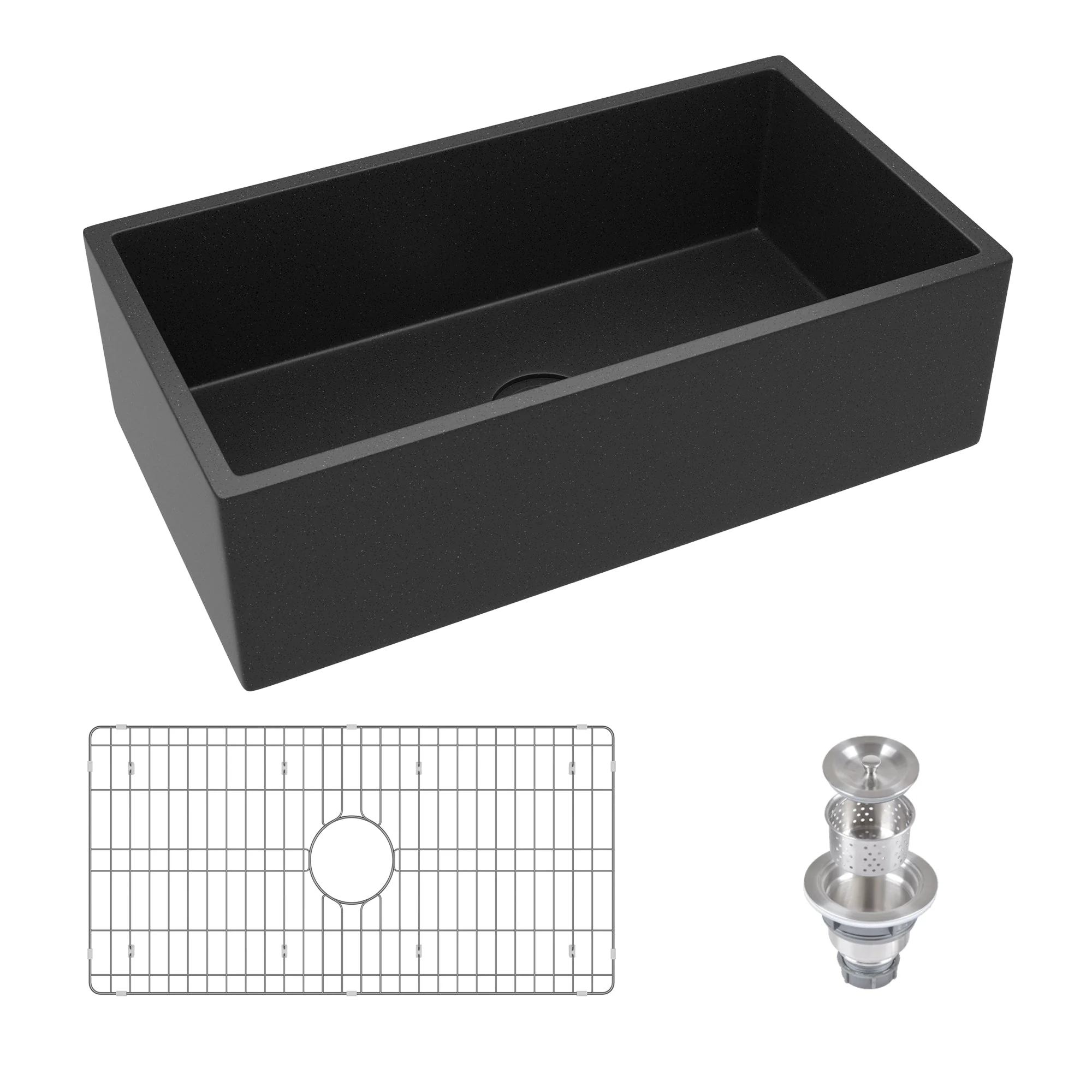 33" L x 18" W Rectangular Farmhouse Kitchen Sink, Natural Material With Multiple Colors - Image 6