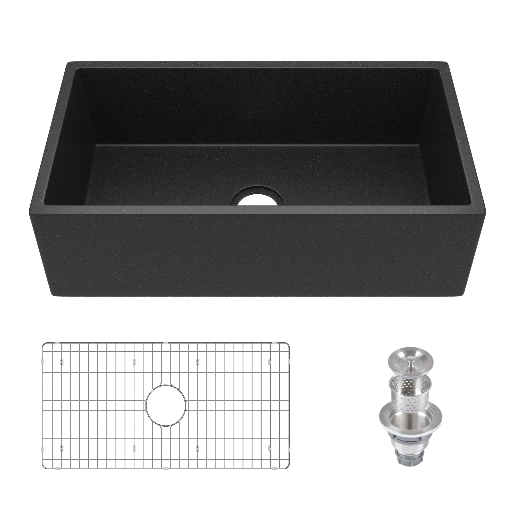 33" L x 18" W Rectangular Farmhouse Kitchen Sink, Natural Material With Multiple Colors - Image 7