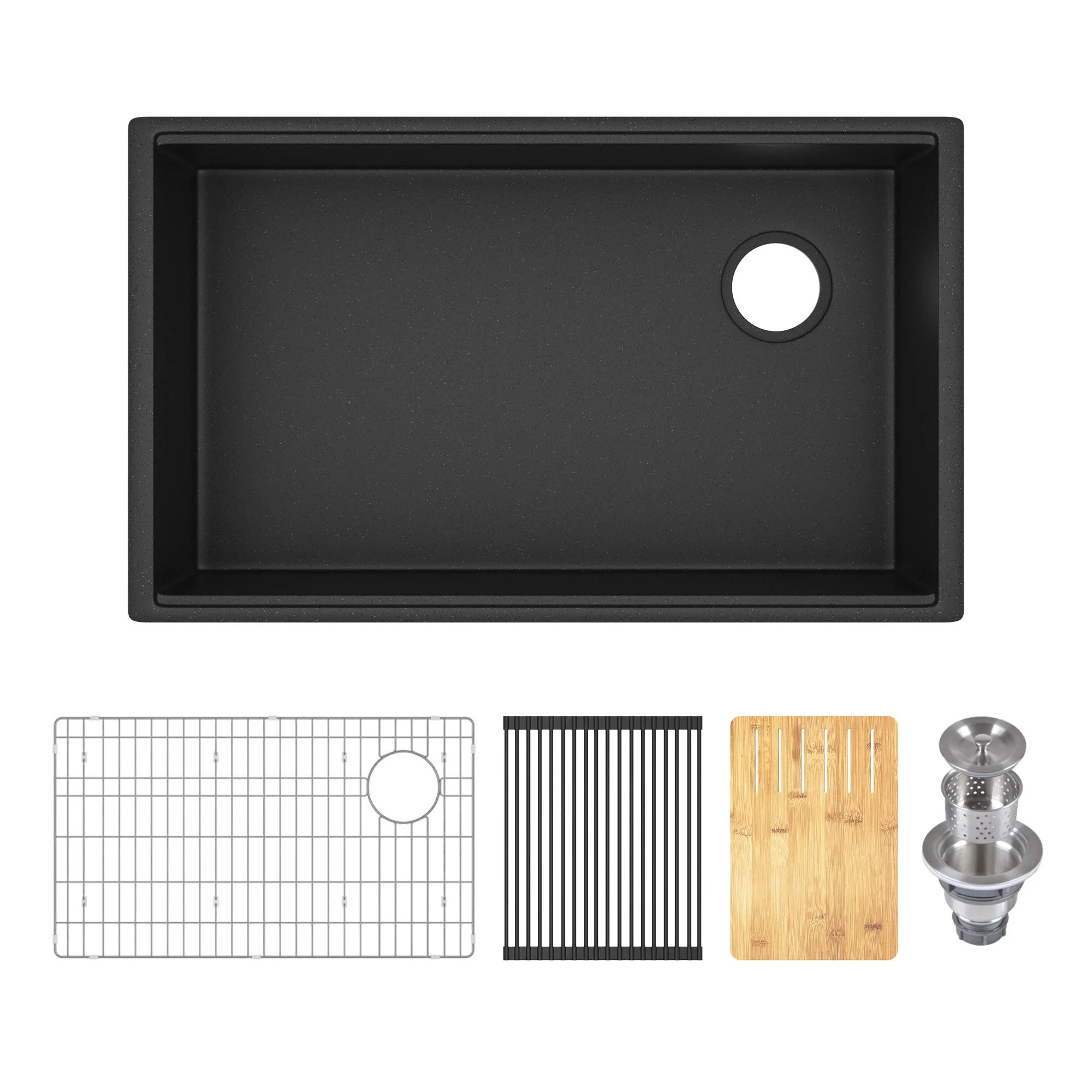 30" L x 18" W Rectangular Workstation Undermount Kitchen Sink, Natural Material With Multiple Colors - Image 15