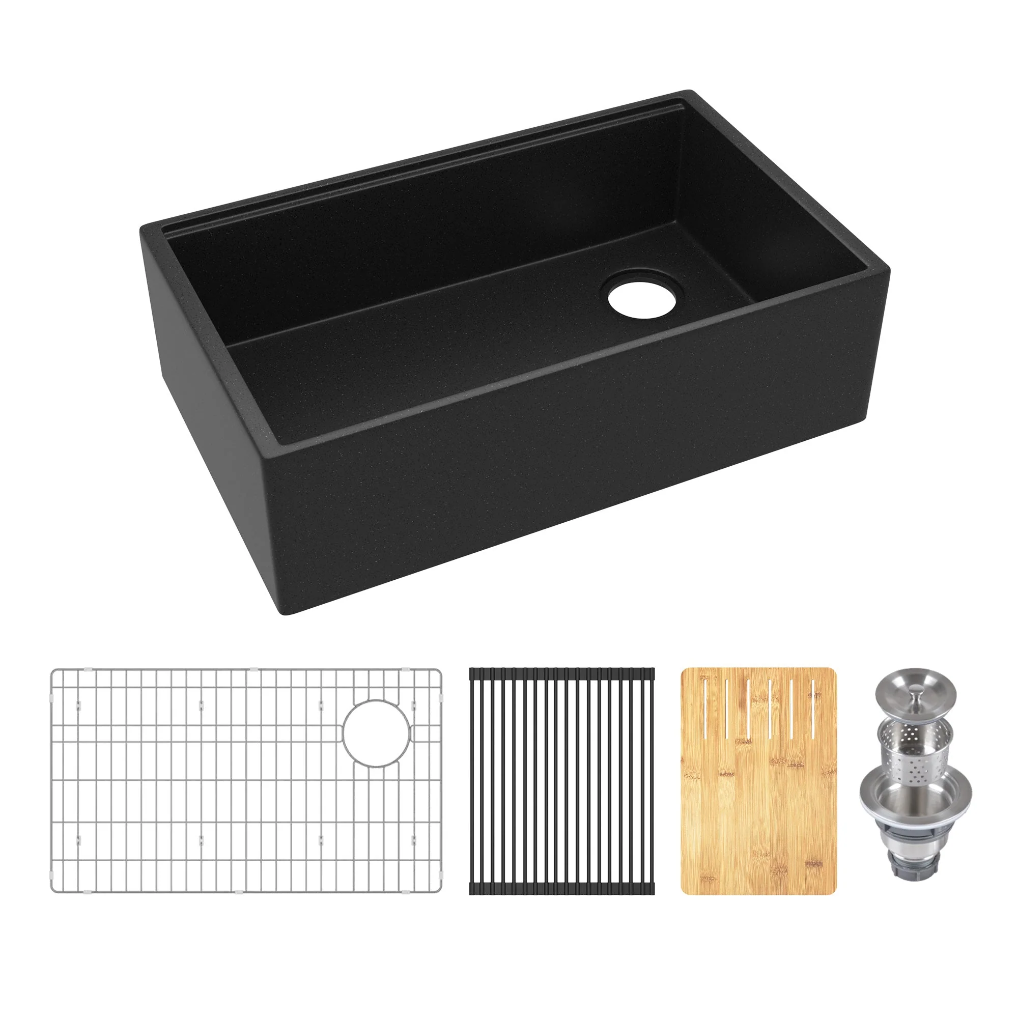 30" L x 18" W Rectangular Workstation Undermount Kitchen Sink, Natural Material With Multiple Colors - Image 16
