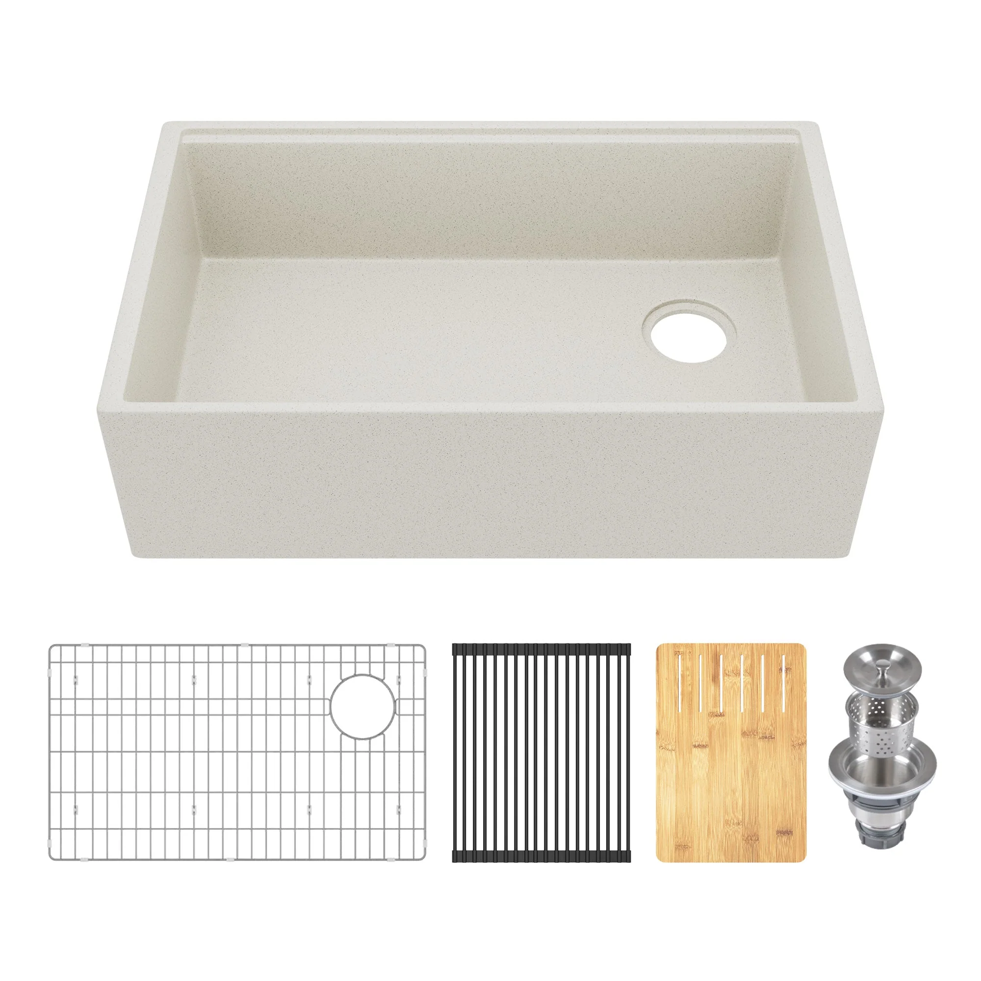 30" L x 18" W Rectangular Workstation Undermount Kitchen Sink, Natural Material With Multiple Colors - Image 22