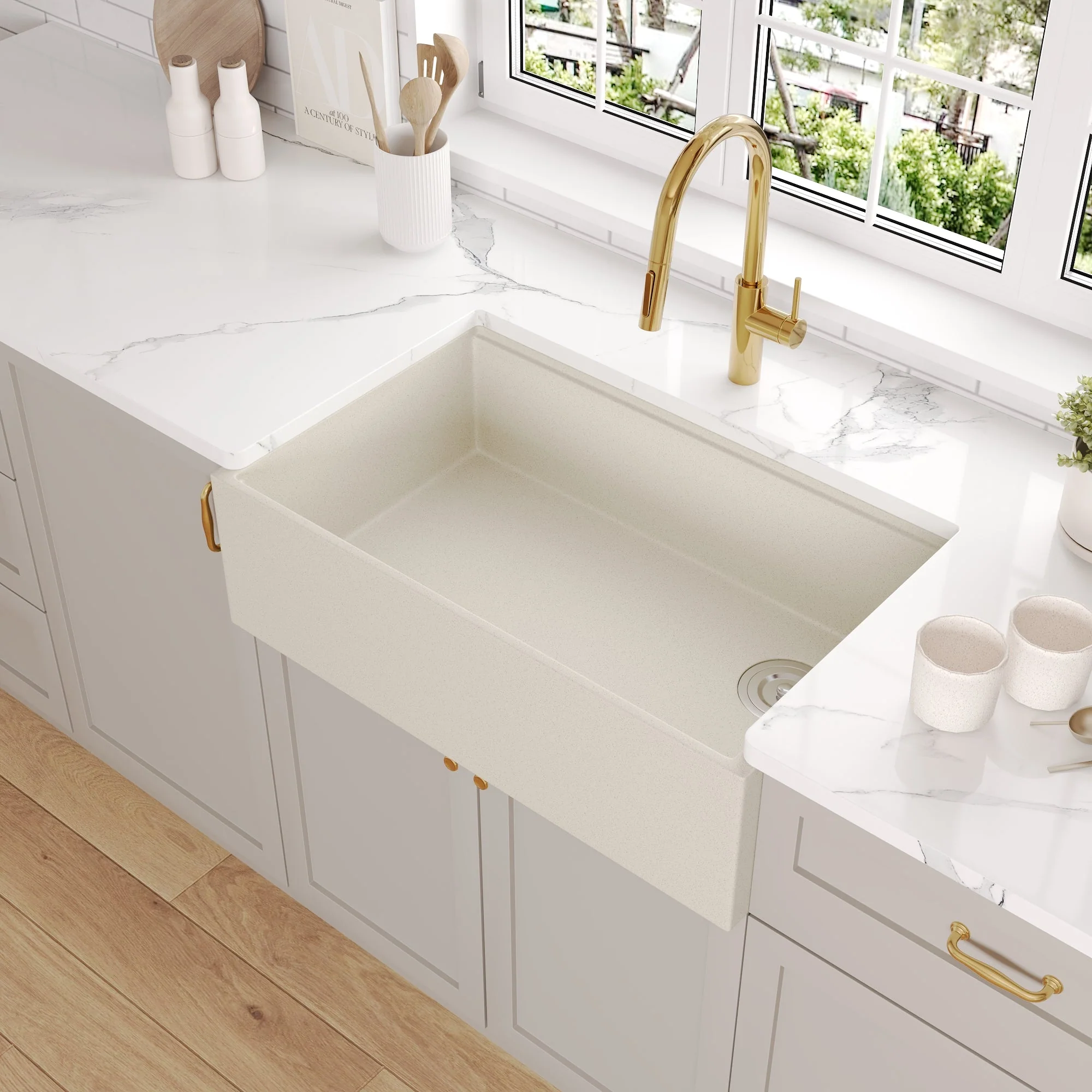 30" L x 18" W Rectangular Workstation Undermount Kitchen Sink, Natural Material With Multiple Colors - Image 24