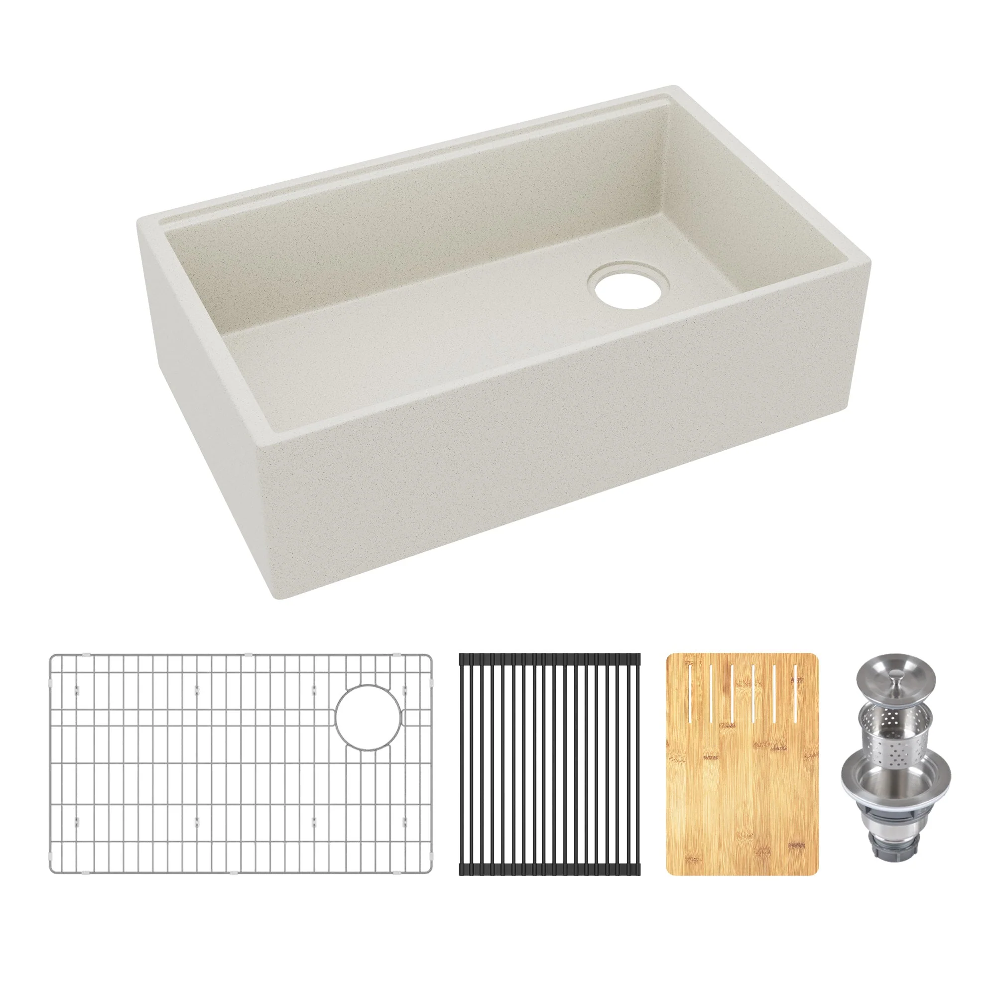 30" L x 18" W Rectangular Workstation Undermount Kitchen Sink, Natural Material With Multiple Colors - Image 25