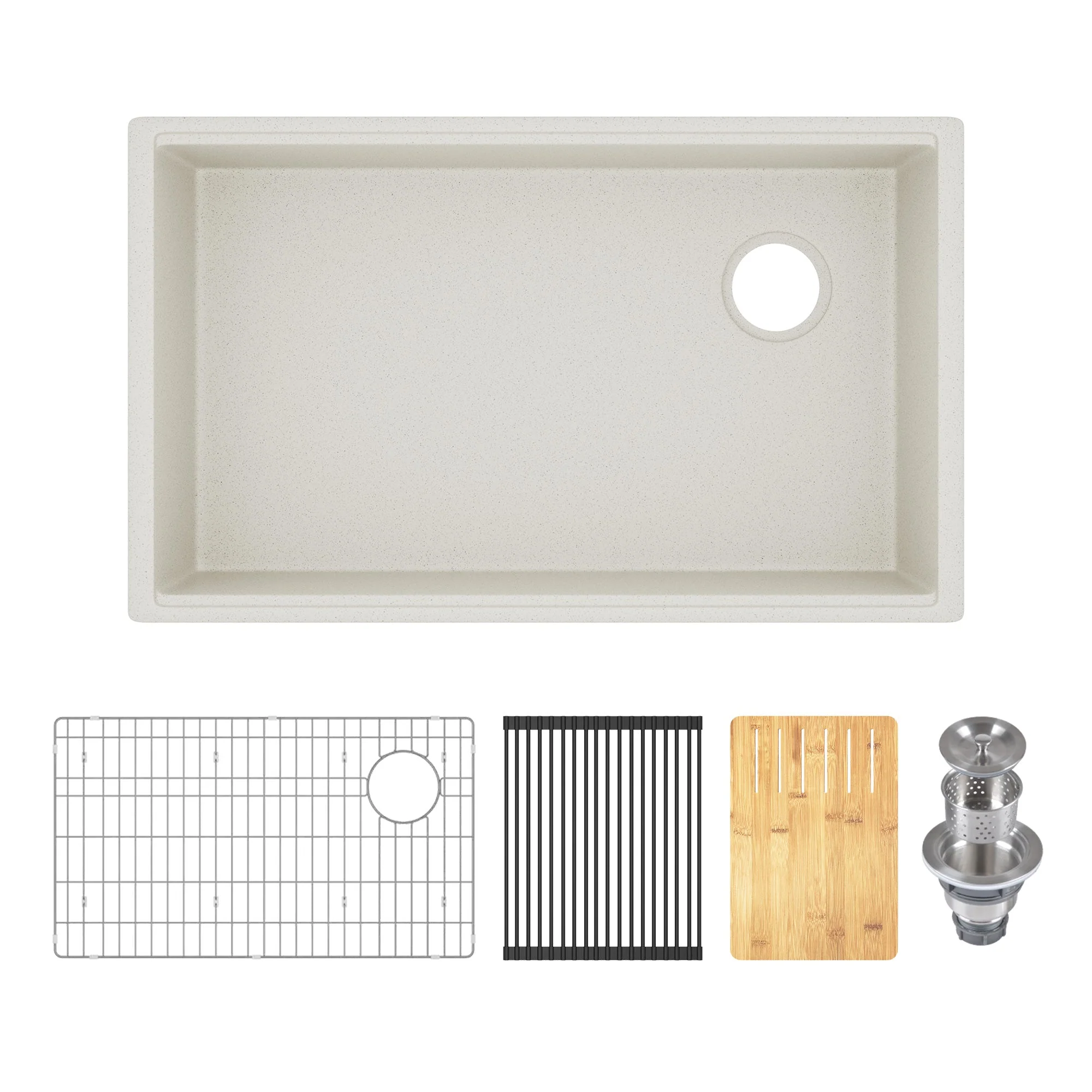 30" L x 18" W Rectangular Workstation Undermount Kitchen Sink, Natural Material With Multiple Colors - Image 26