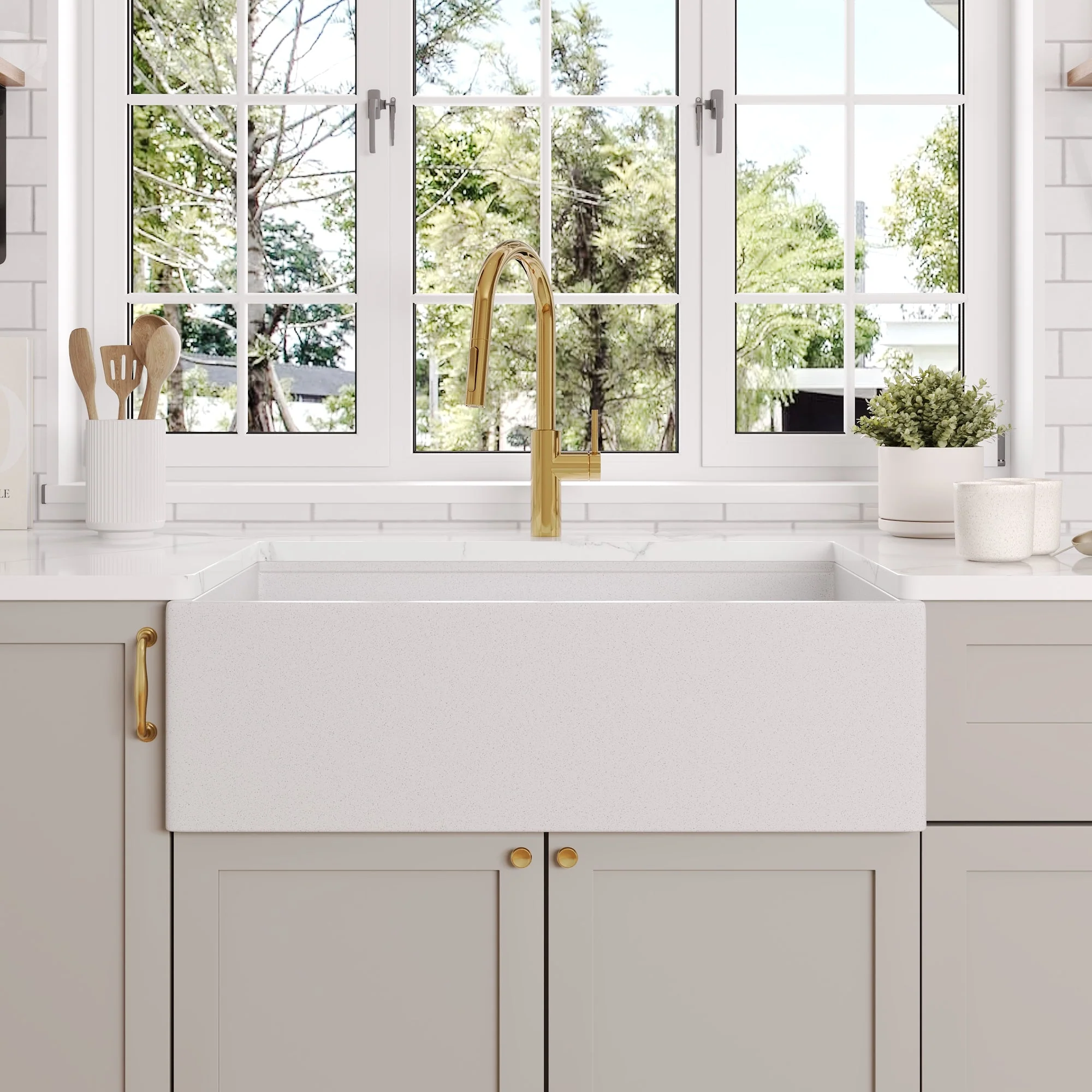 30" L x 18" W Rectangular Workstation Undermount Kitchen Sink, Natural Material With Multiple Colors - Image 7