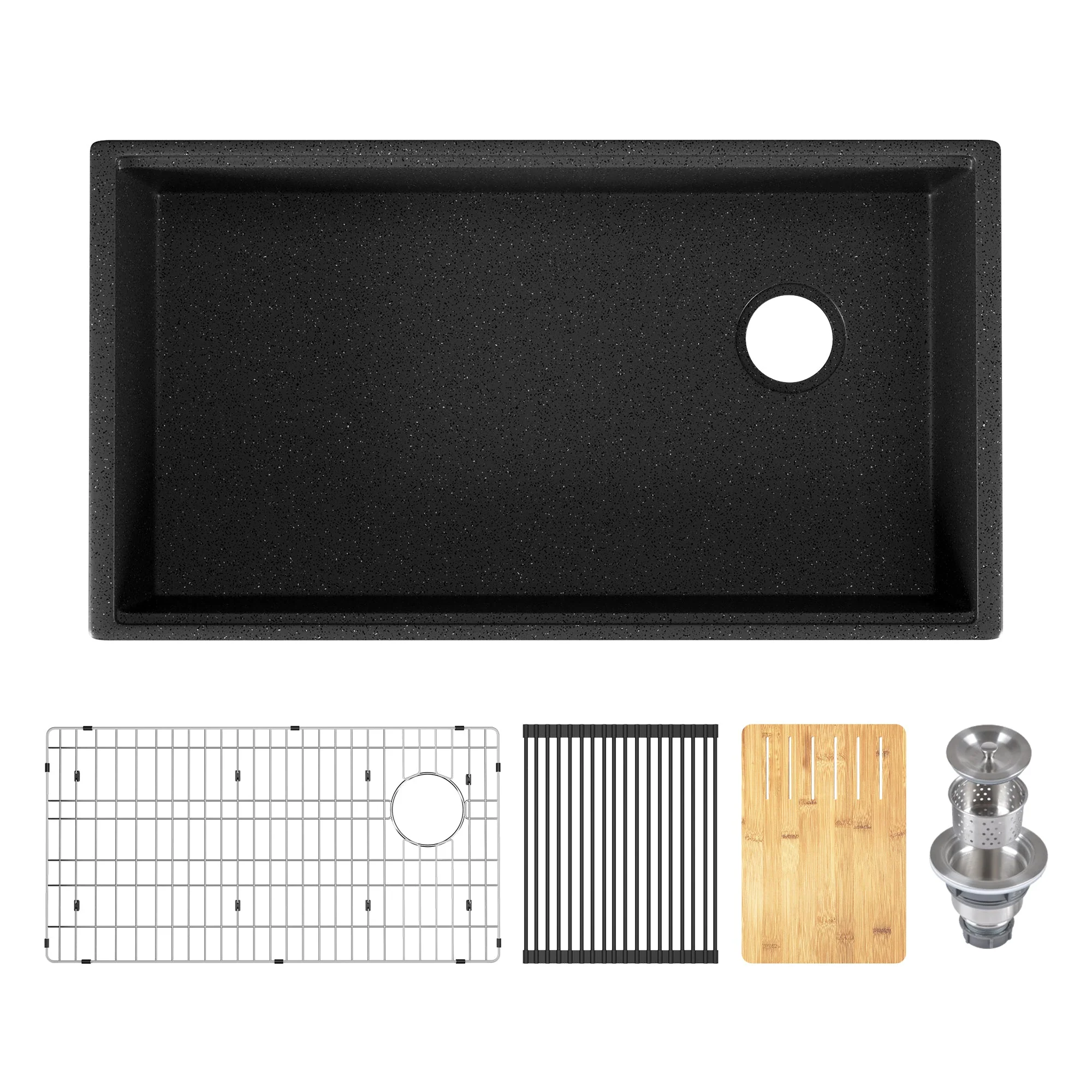 33" L x 18" W Rectangular Workstation Undermount Kitchen Sink, Natural Material With Multiple Colors - Image 13
