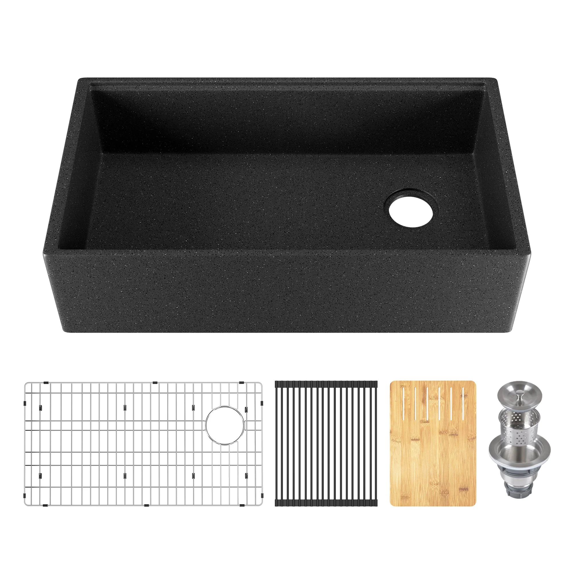33" L x 18" W Rectangular Workstation Undermount Kitchen Sink, Natural Material With Multiple Colors - Image 14