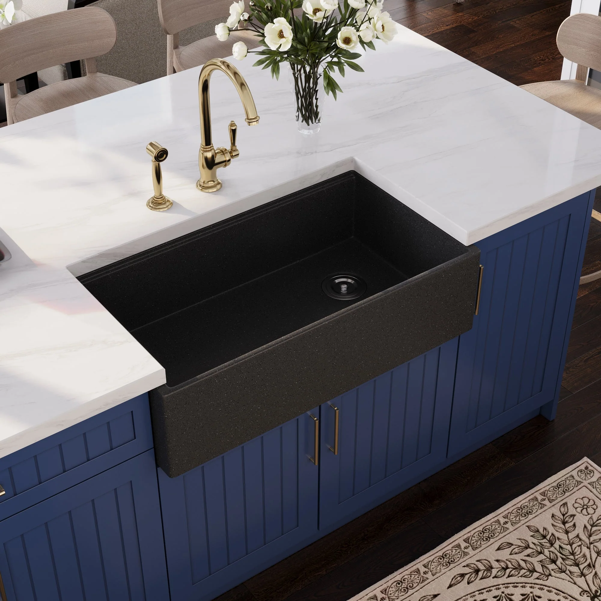 33" L x 18" W Rectangular Workstation Undermount Kitchen Sink, Natural Material With Multiple Colors - Image 16
