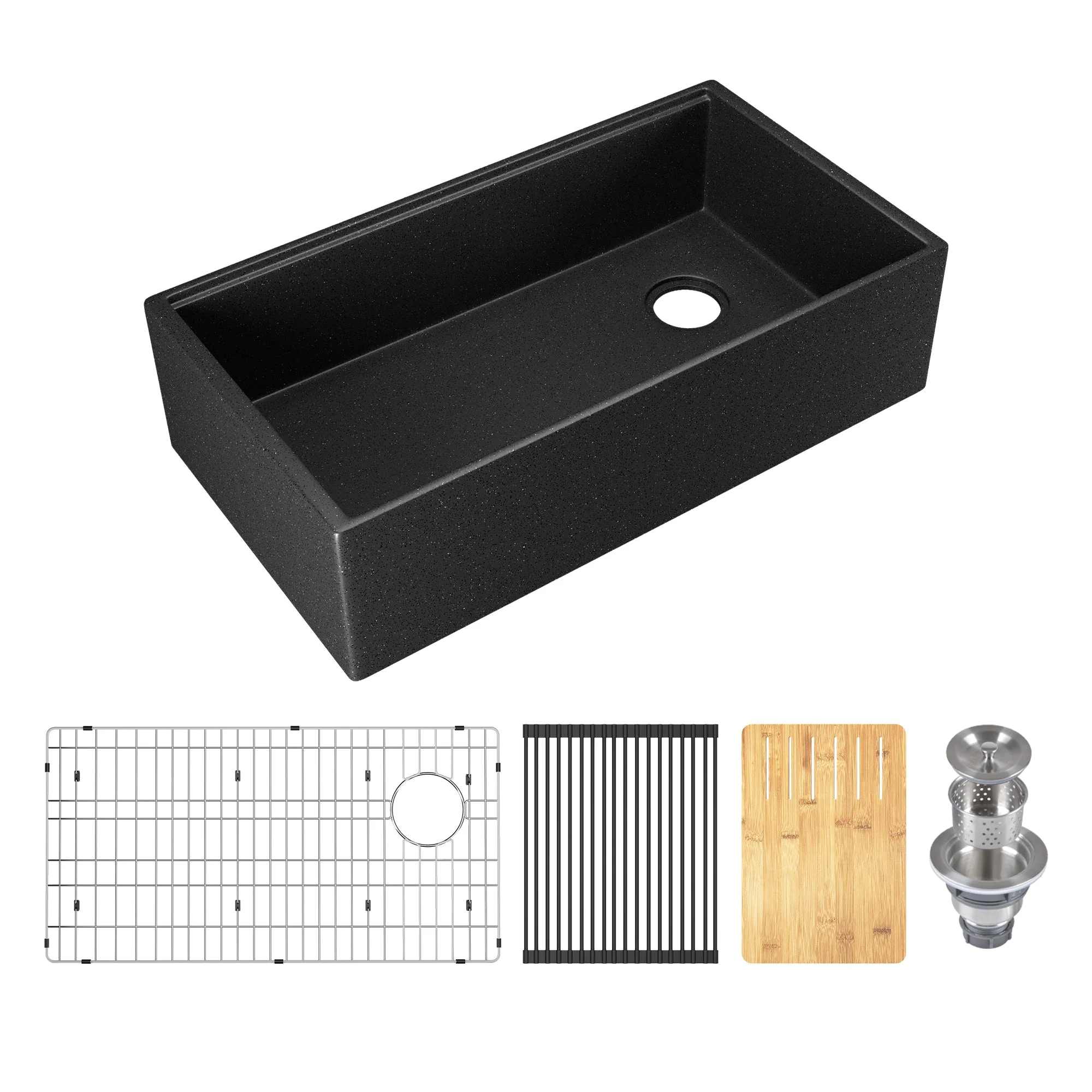 33" L x 18" W Rectangular Workstation Undermount Kitchen Sink, Natural Material With Multiple Colors - Image 17