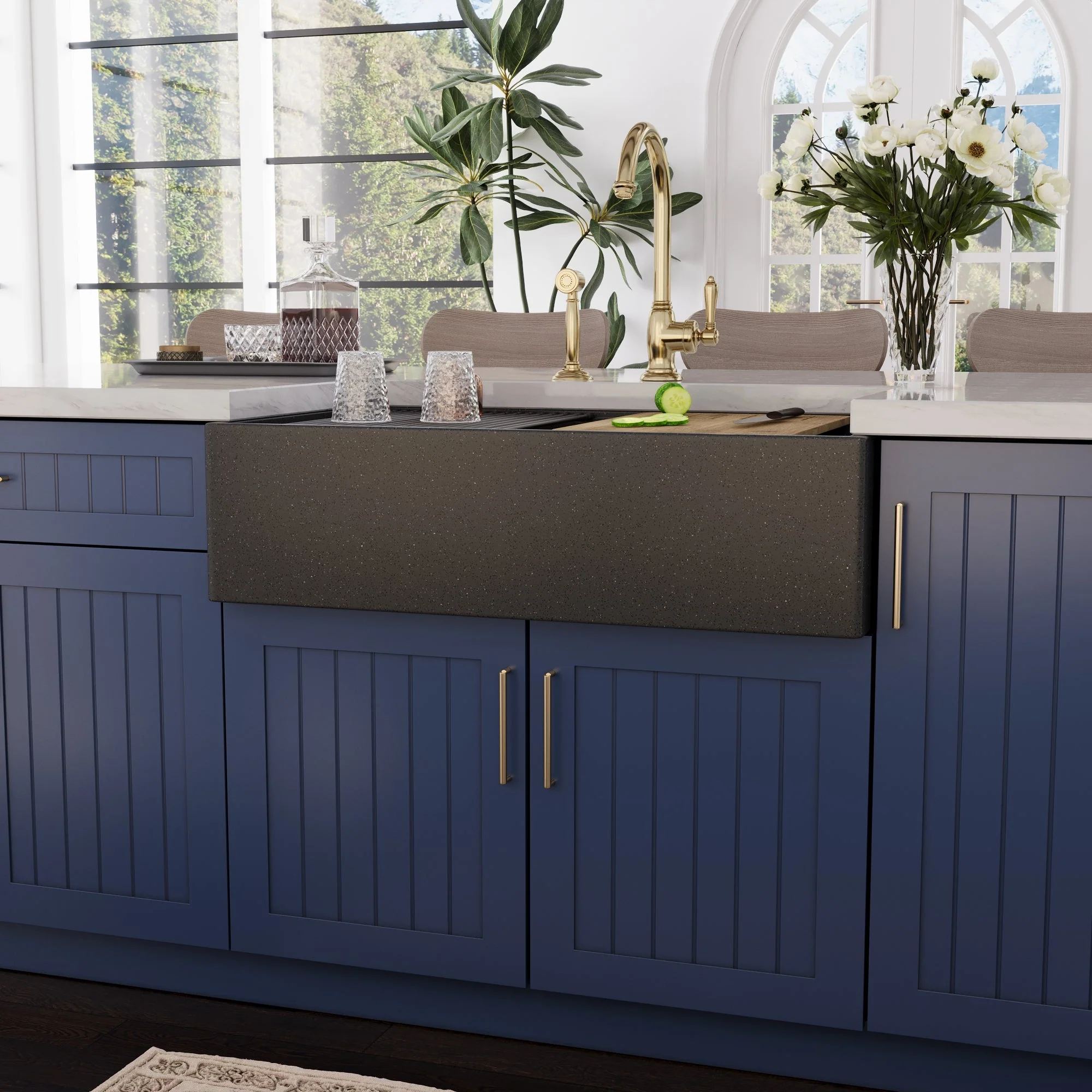 33" L x 18" W Rectangular Workstation Undermount Kitchen Sink, Natural Material With Multiple Colors - Image 20