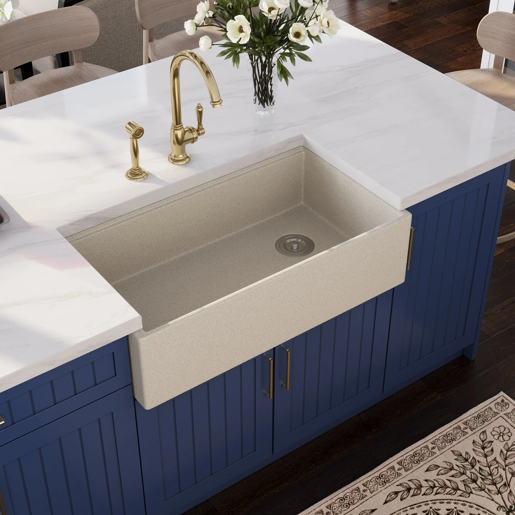 33" L x 18" W Rectangular Workstation Undermount Kitchen Sink, Natural Material With Multiple Colors - Image 26