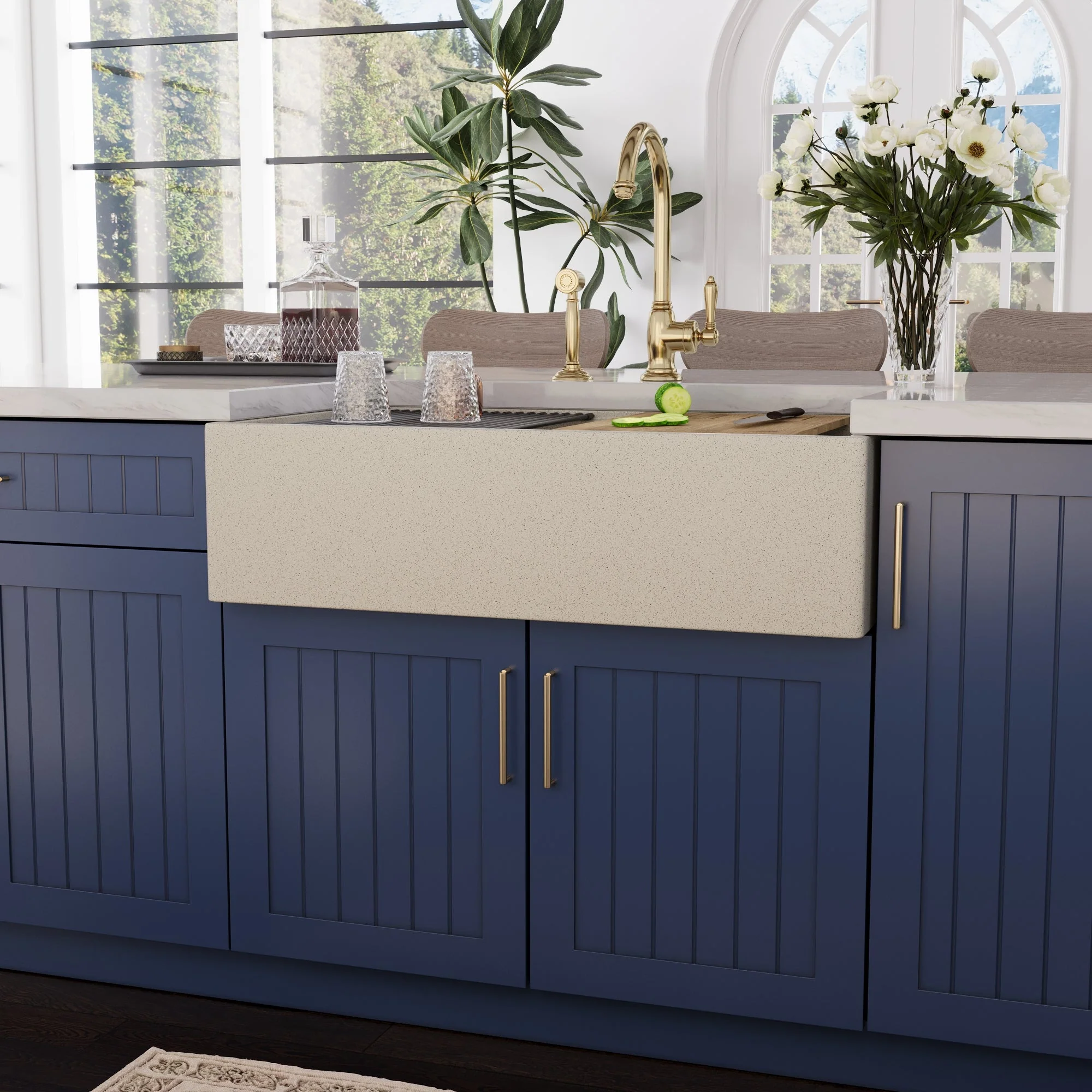 33" L x 18" W Rectangular Workstation Undermount Kitchen Sink, Natural Material With Multiple Colors - Image 29