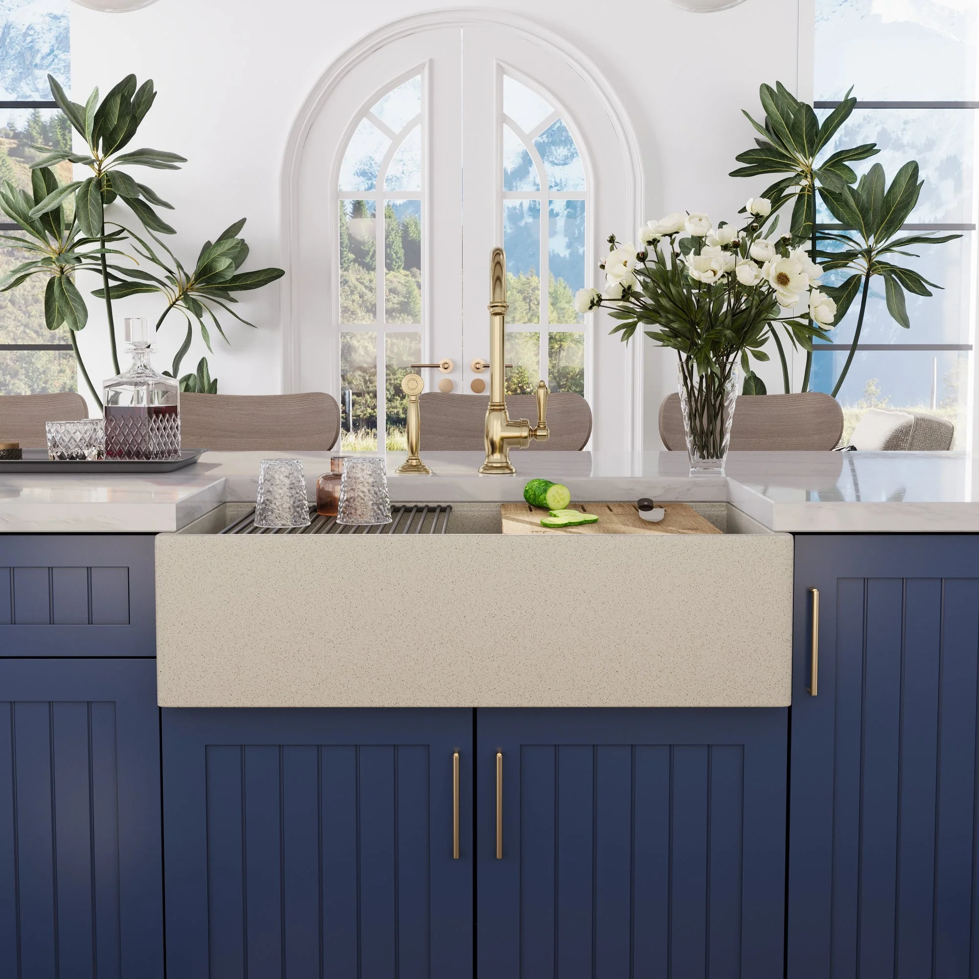 33" L x 18" W Rectangular Workstation Undermount Kitchen Sink, Natural Material With Multiple Colors - Image 30