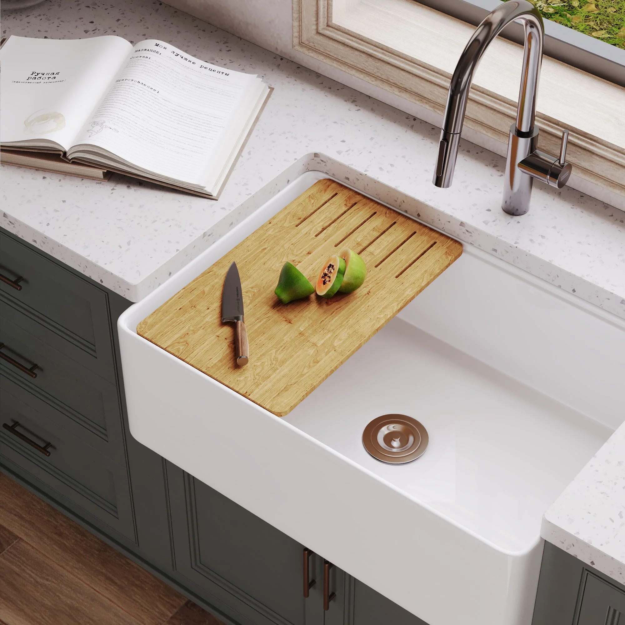 DeerValley DV-1K0257 Workstation Kitchen Sinks Single Bowl Quiet Design - Image 4