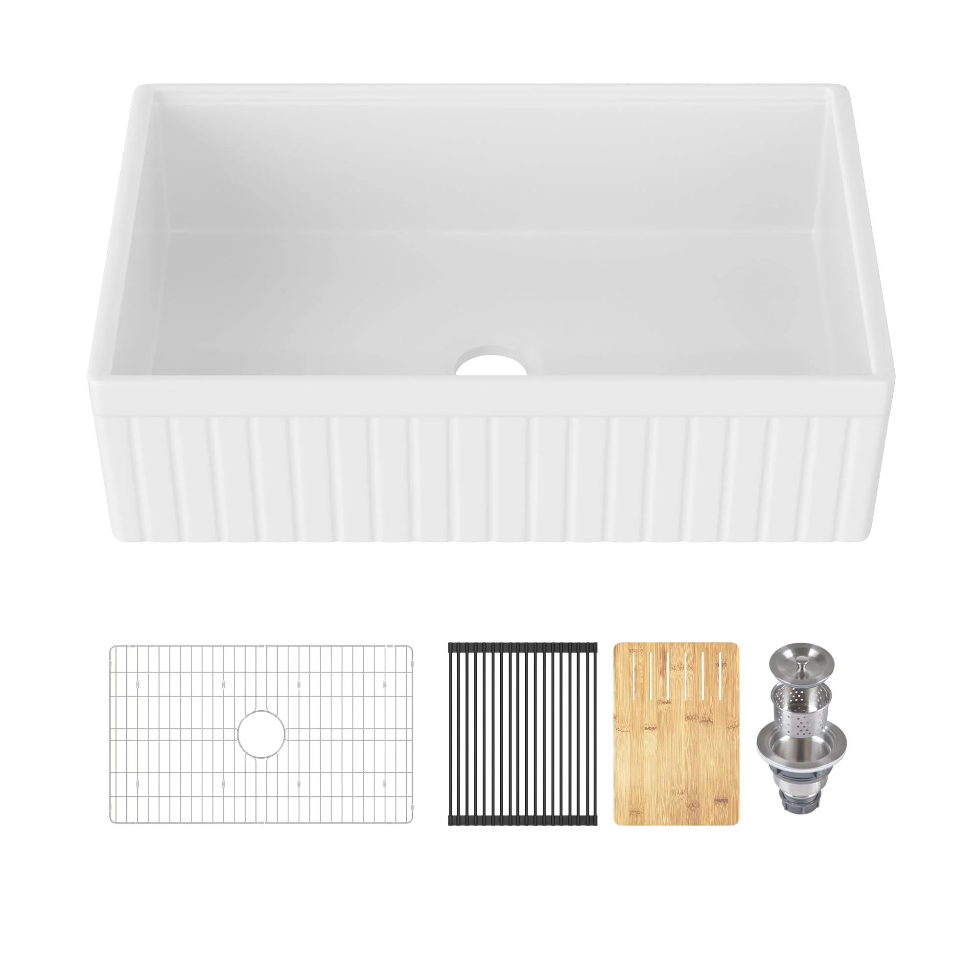 DeerValley DV-1K0263 Farmhouse Kitchen Sinks Chef Workstation Fireclay 33-Inch - Image 11