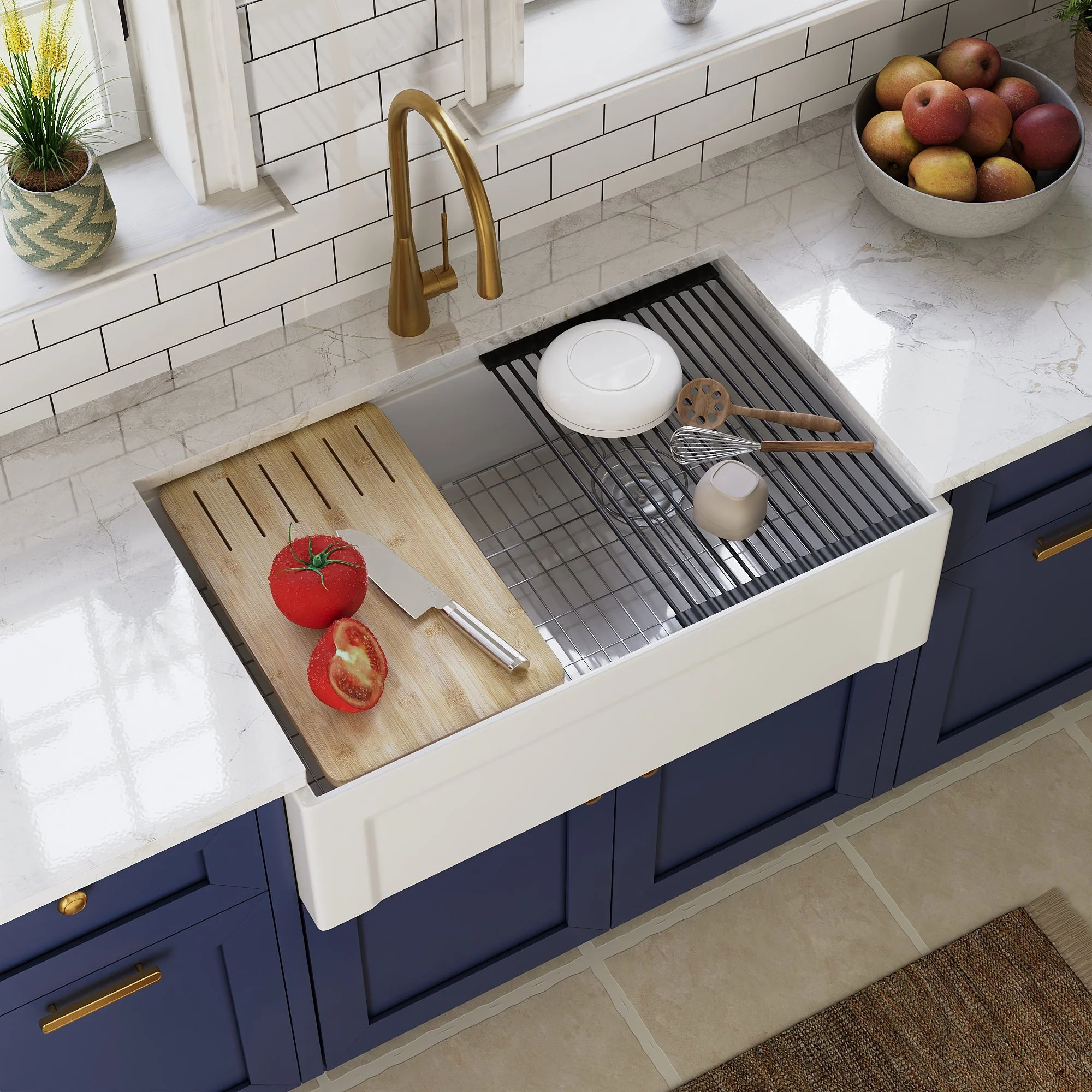 DeerValley DV-1K0265 Workstation Kitchen Sink – Reversible Apron, Spacious Single Bowl - Image 17