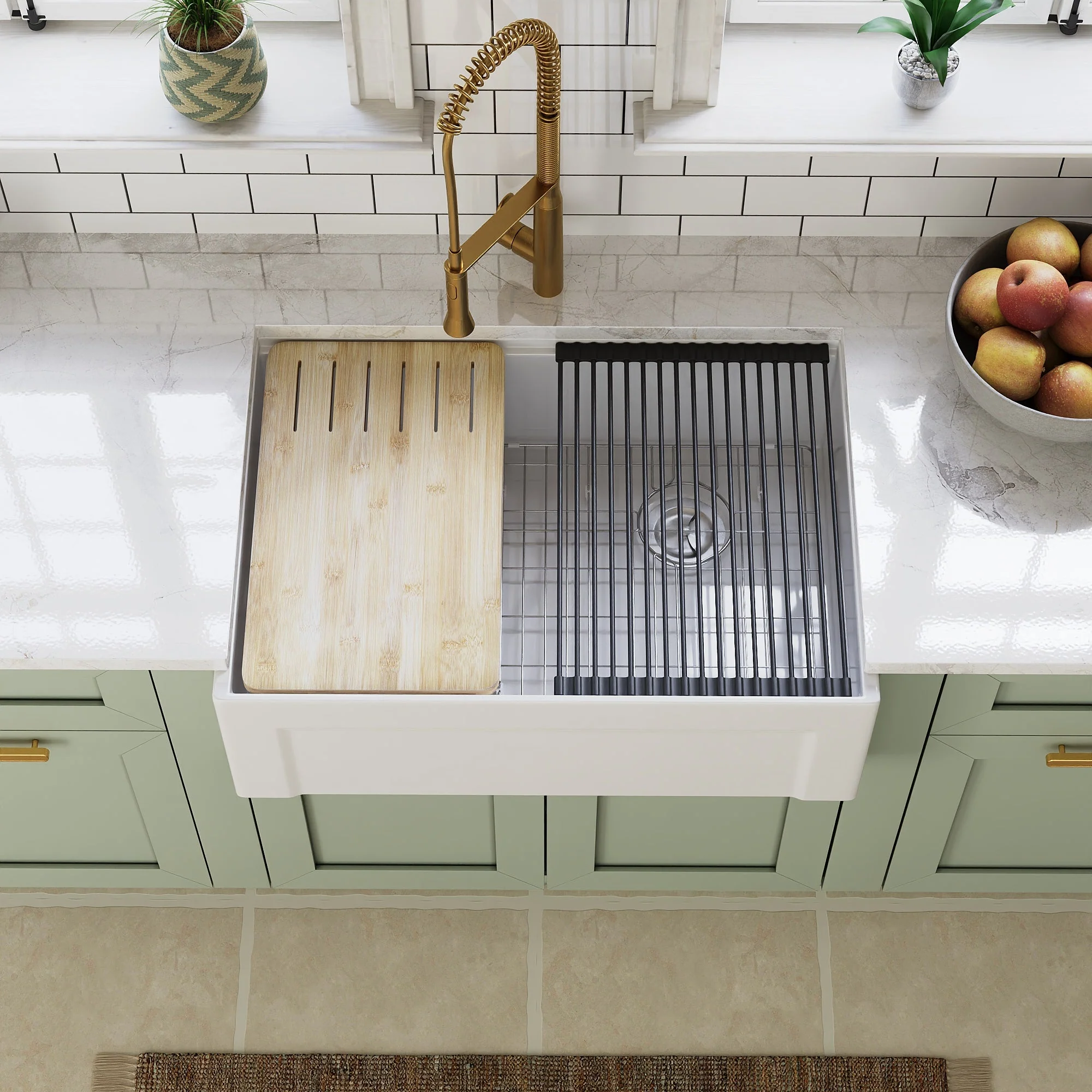 DeerValley DV-1K0265 Workstation Kitchen Sink – Reversible Apron, Spacious Single Bowl - Image 2