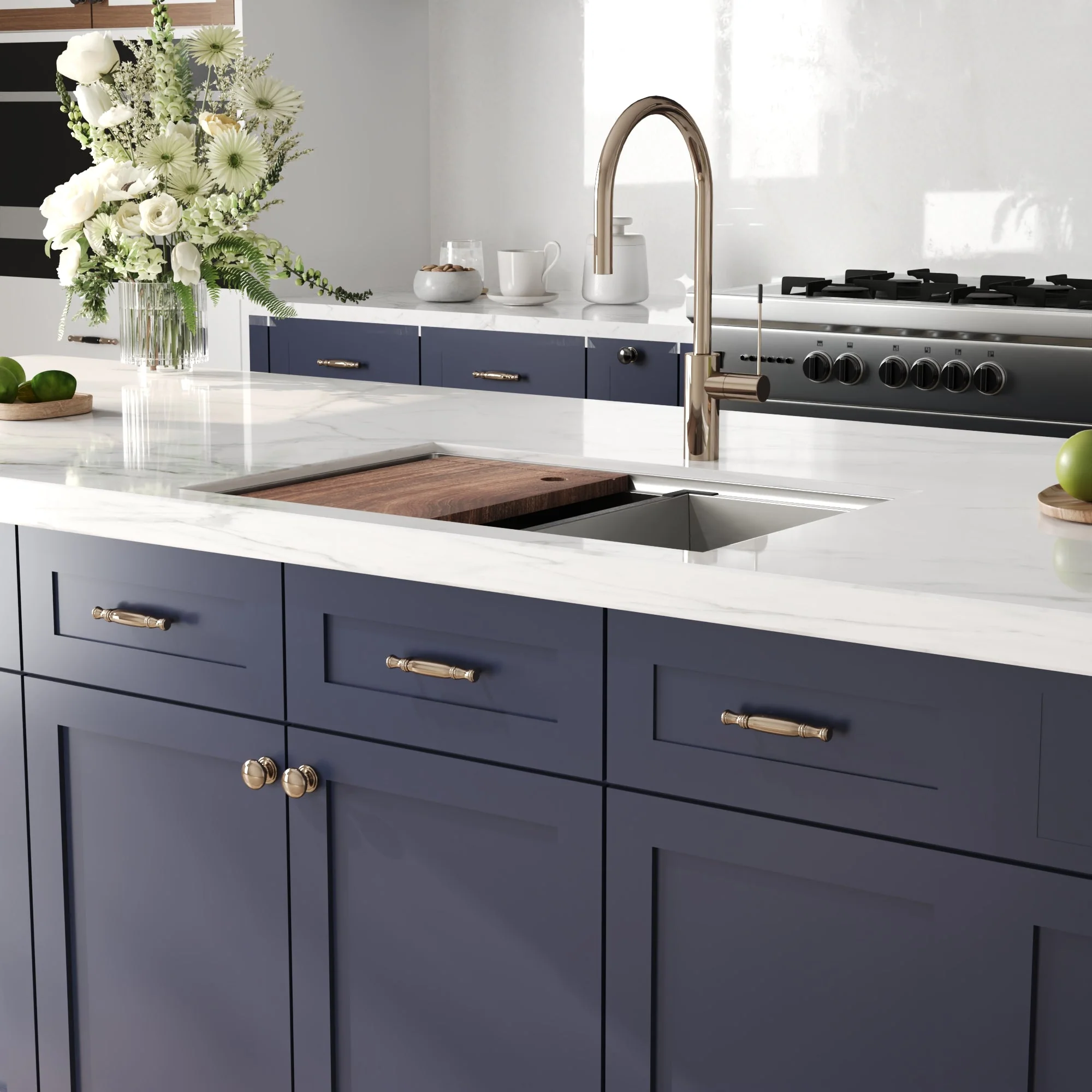 DeerValley DV-1K0329 Stainless Steel Kitchen Sinks Slide-Ledge Prep 18G Silent Undermount - Image 11
