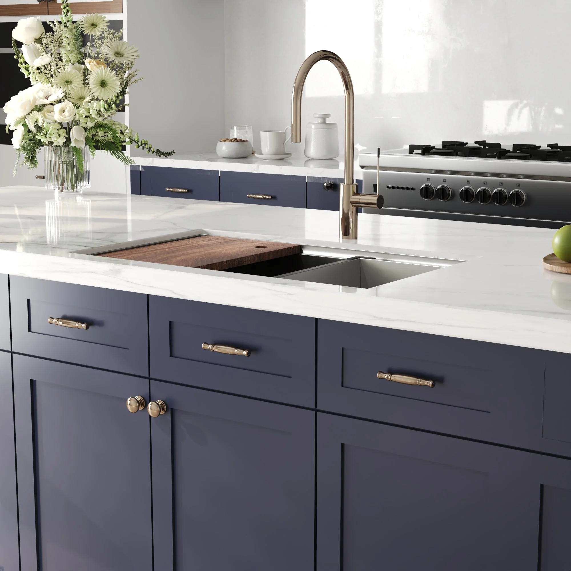 DeerValley DV-1K0329 Stainless Steel Kitchen Sinks Slide-Ledge Prep 18G Silent Undermount - Image 21