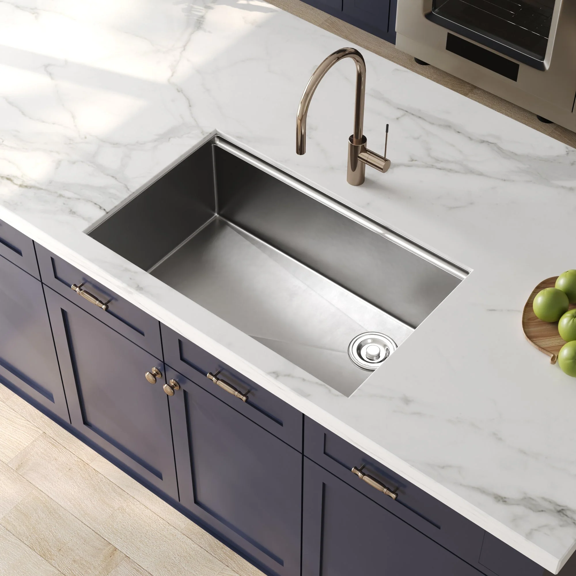DeerValley DV-1K0329 Stainless Steel Kitchen Sinks Slide-Ledge Prep 18G Silent Undermount - Image 23