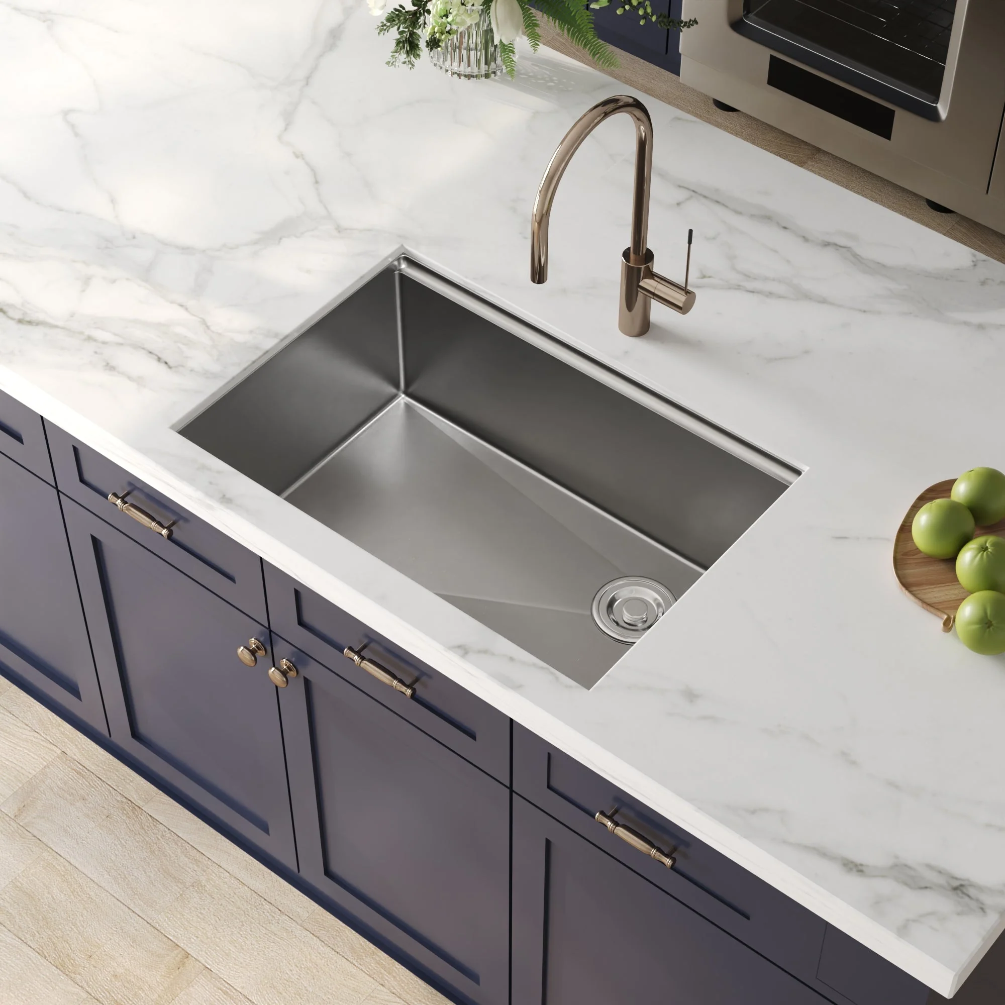 DeerValley DV-1K0329 Stainless Steel Kitchen Sinks Slide-Ledge Prep 18G Silent Undermount - Image 9